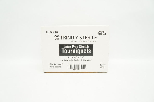 Trinity Sterile 10003 Latex free Stretch Tourniquets, 3/4in. x 18in.- Box of 125
