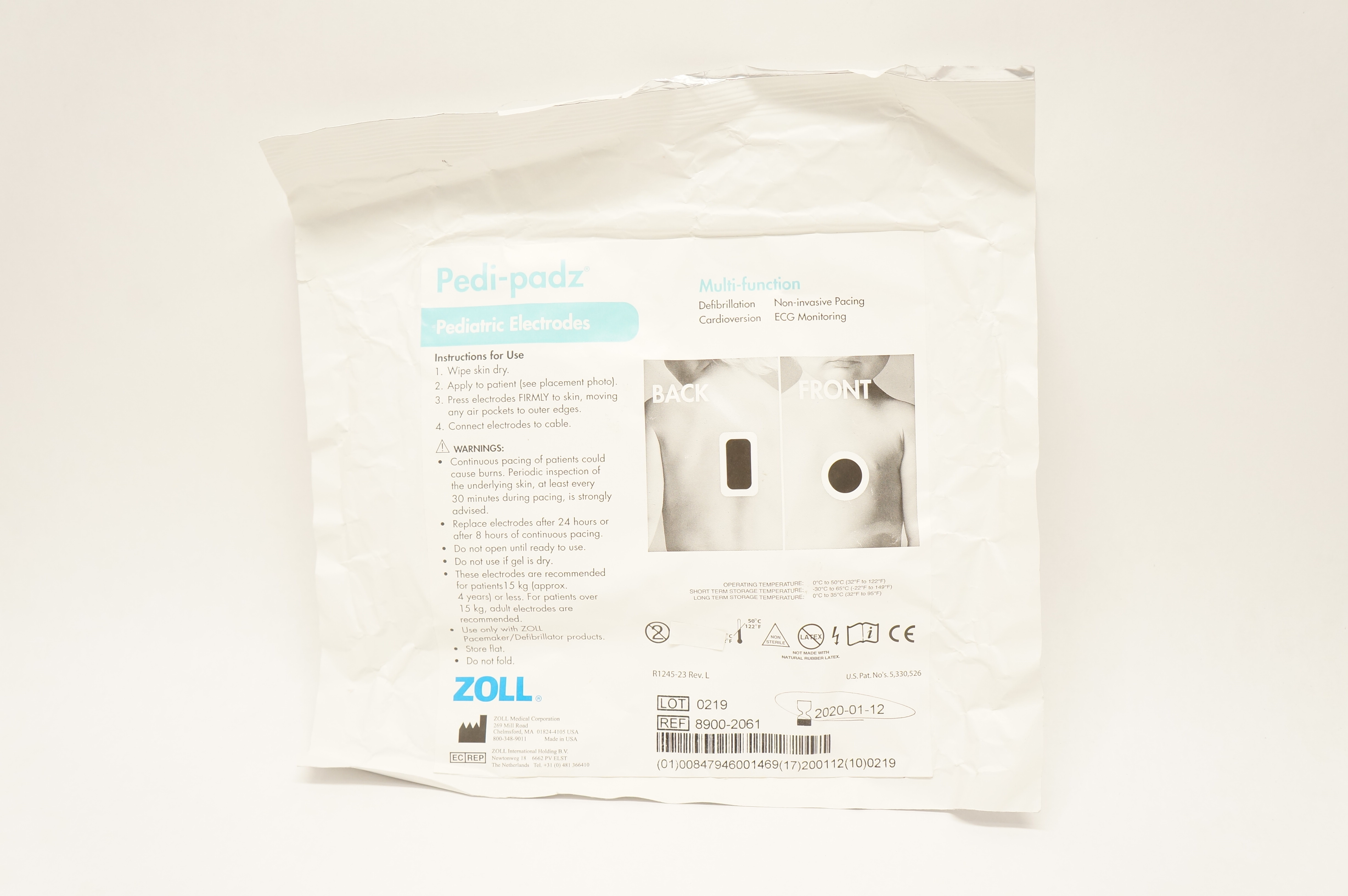 Zoll 8900-2061 Pedi-padz Multi-Function Pediatric Electrodes (x)