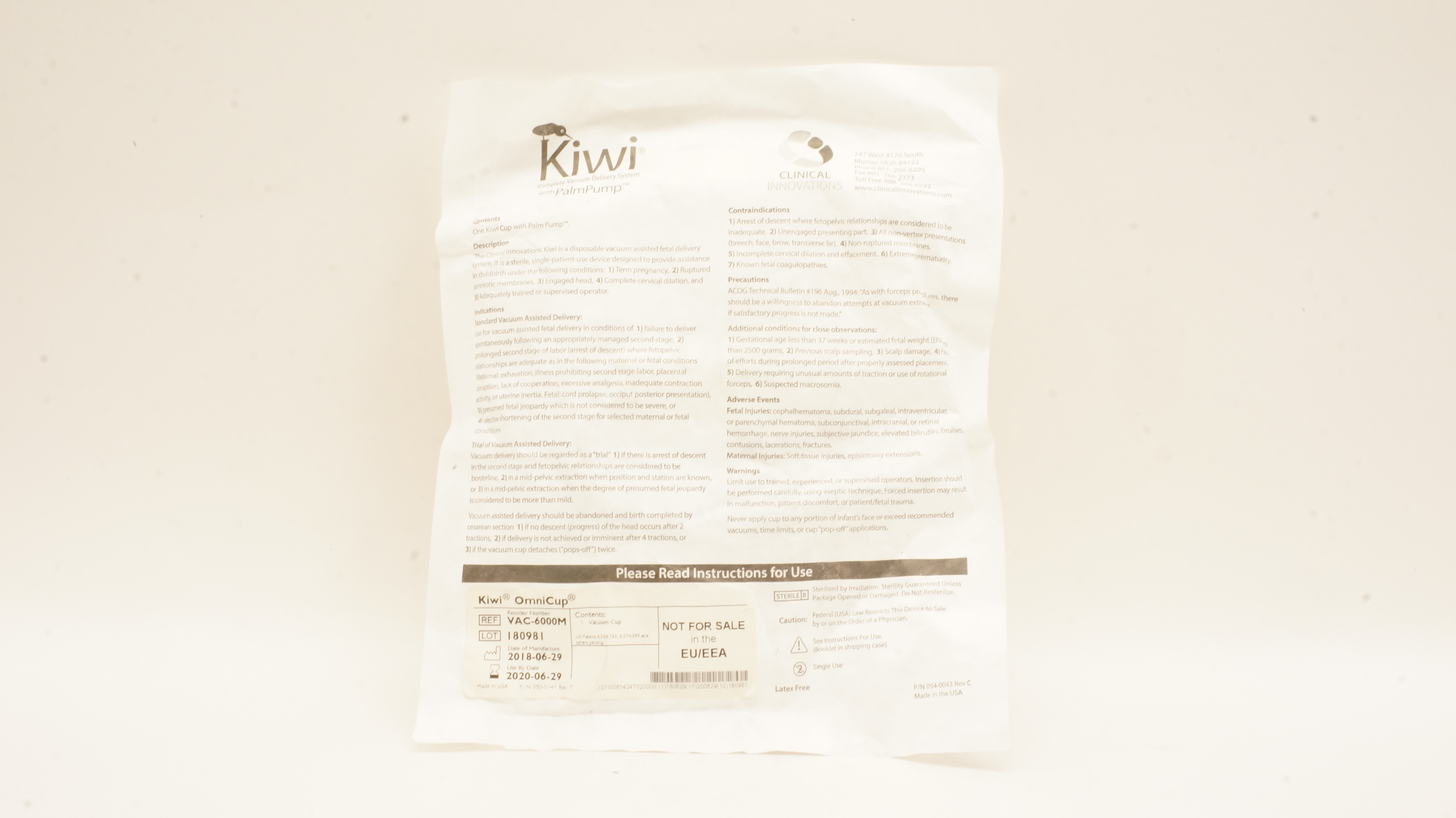 Clinical Innovations VAC6000M Kiwi OmniCup Complete Vacuum Delivery