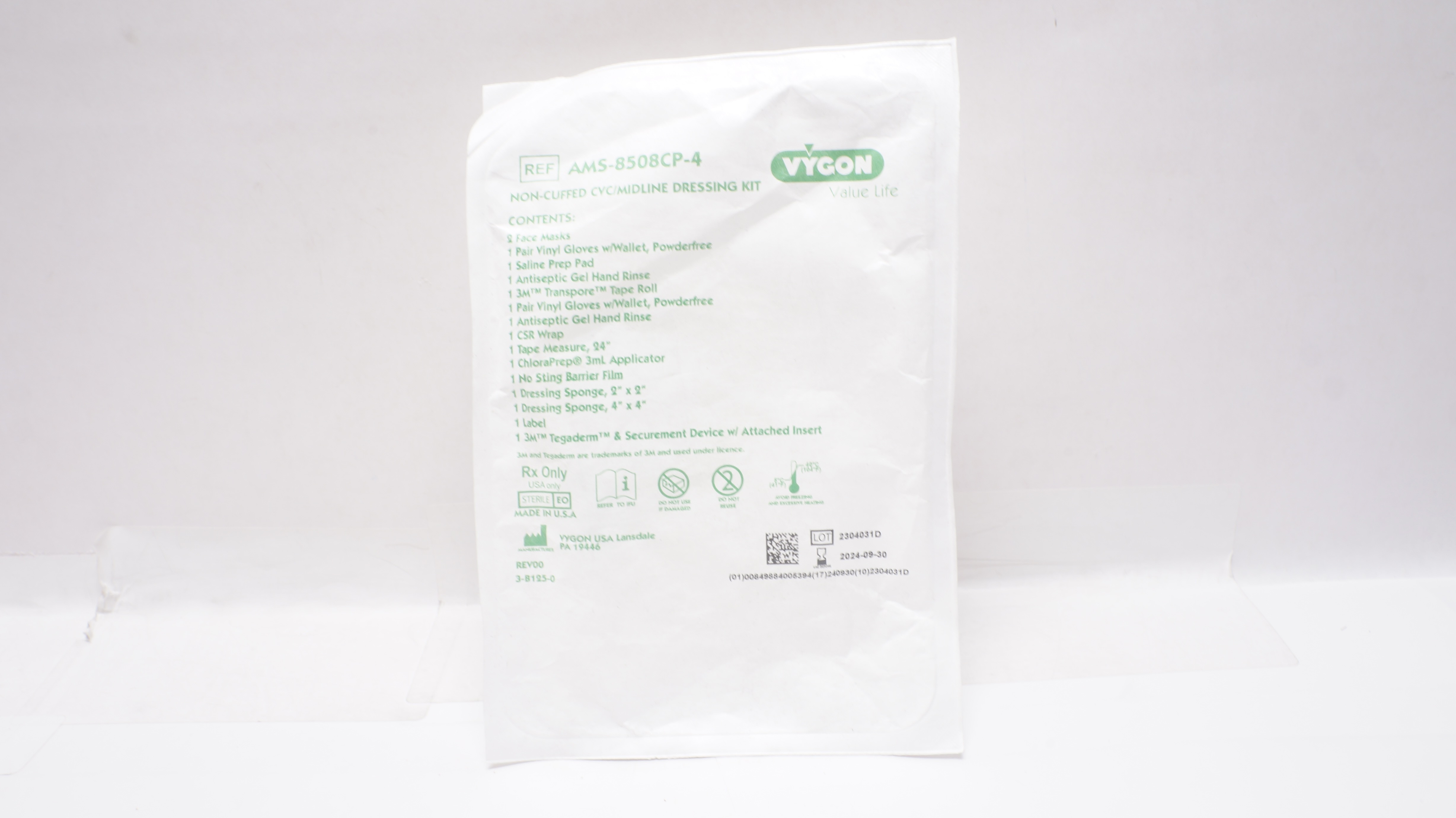 Vygon AMS8508CP4 NonCuffed CVC/Midline Dressing Kit (x)