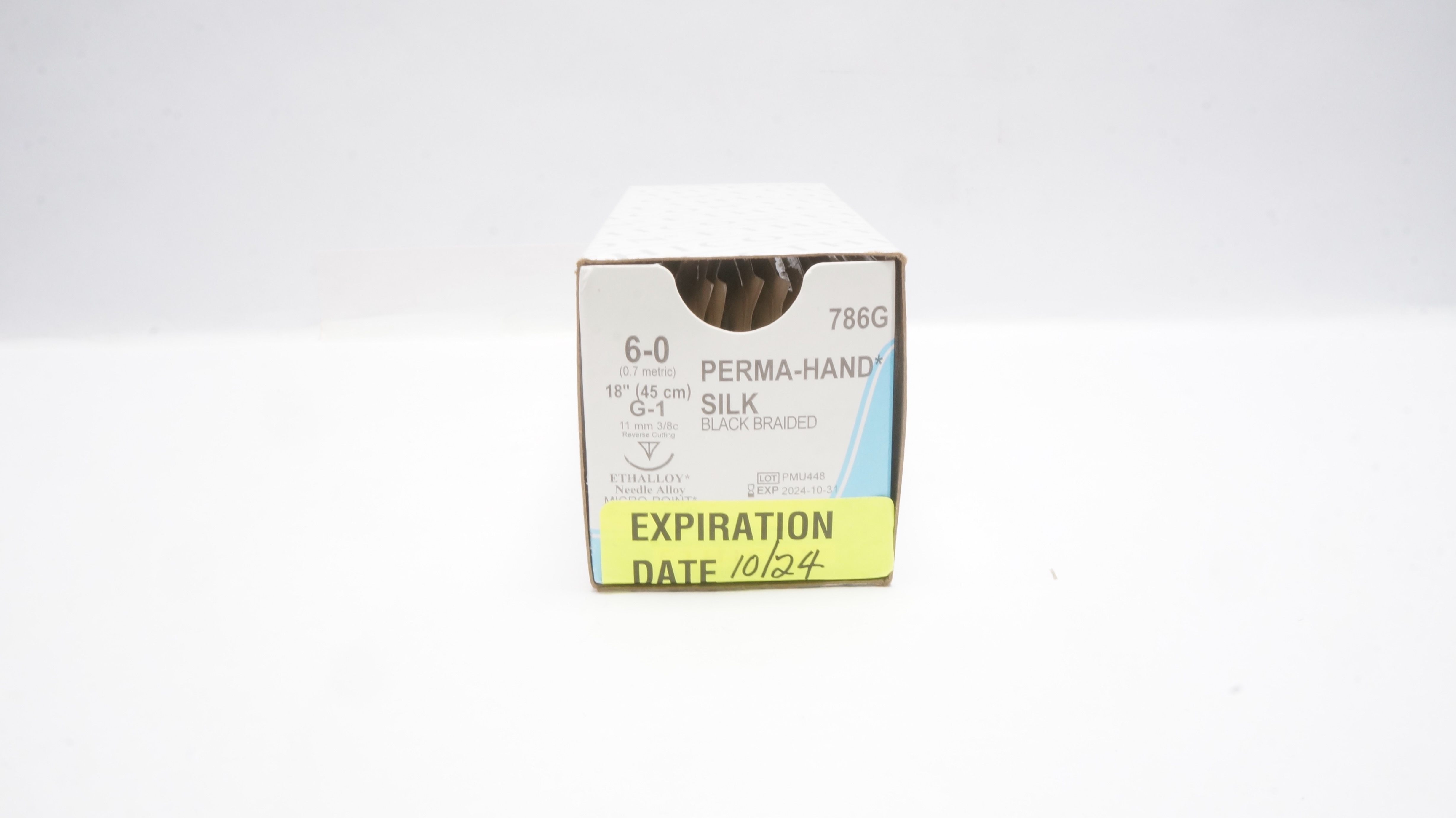 Ethicon 786G 6-0 PERMA-HAND G-1 11mm 3/8c Reverse Cutting 18inch (x) - Box of 12