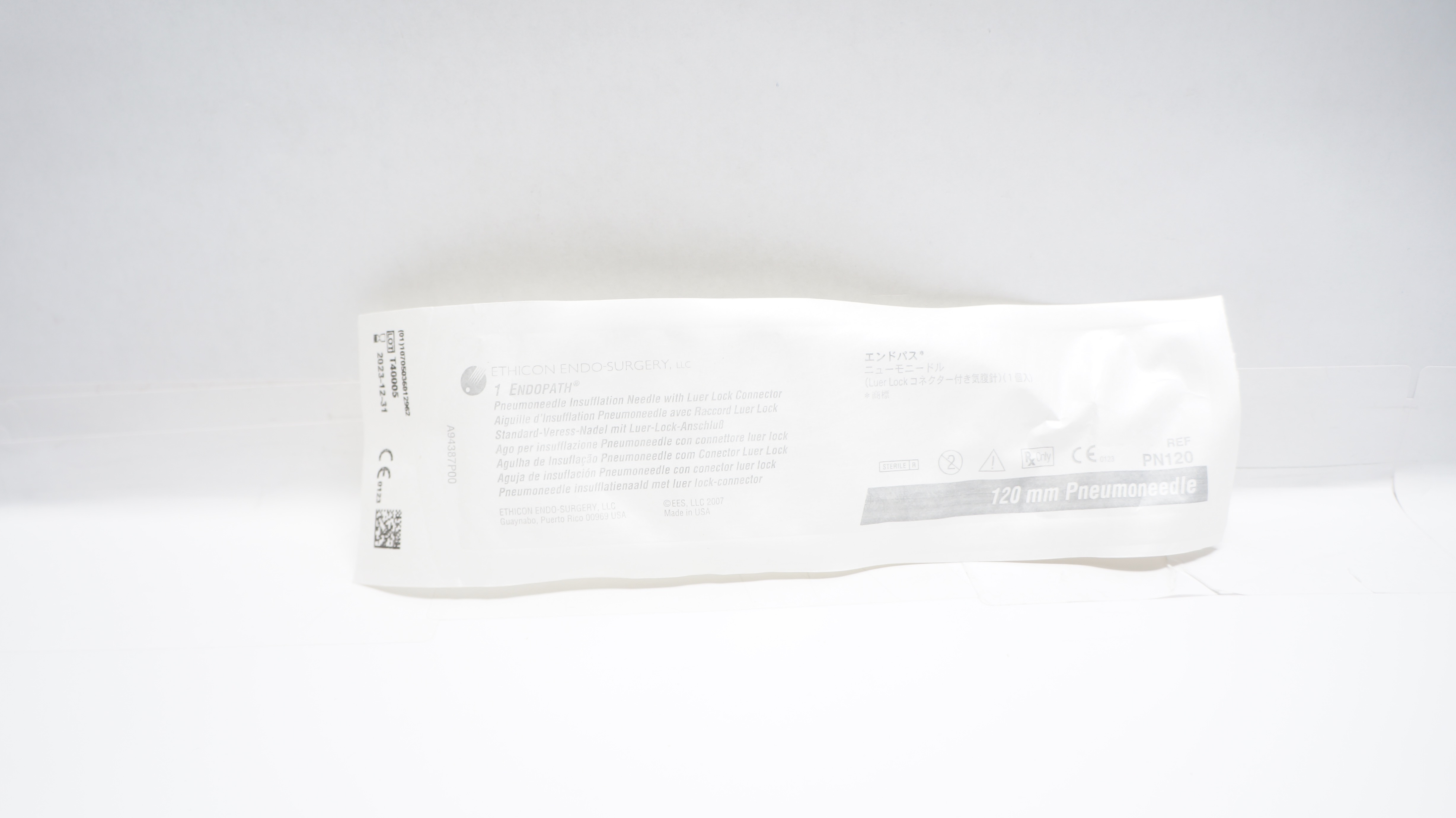 Ethicon PN120 ENDOPATH Pneumoneedle Insufflation Ndle w/Connector 120mm (x)