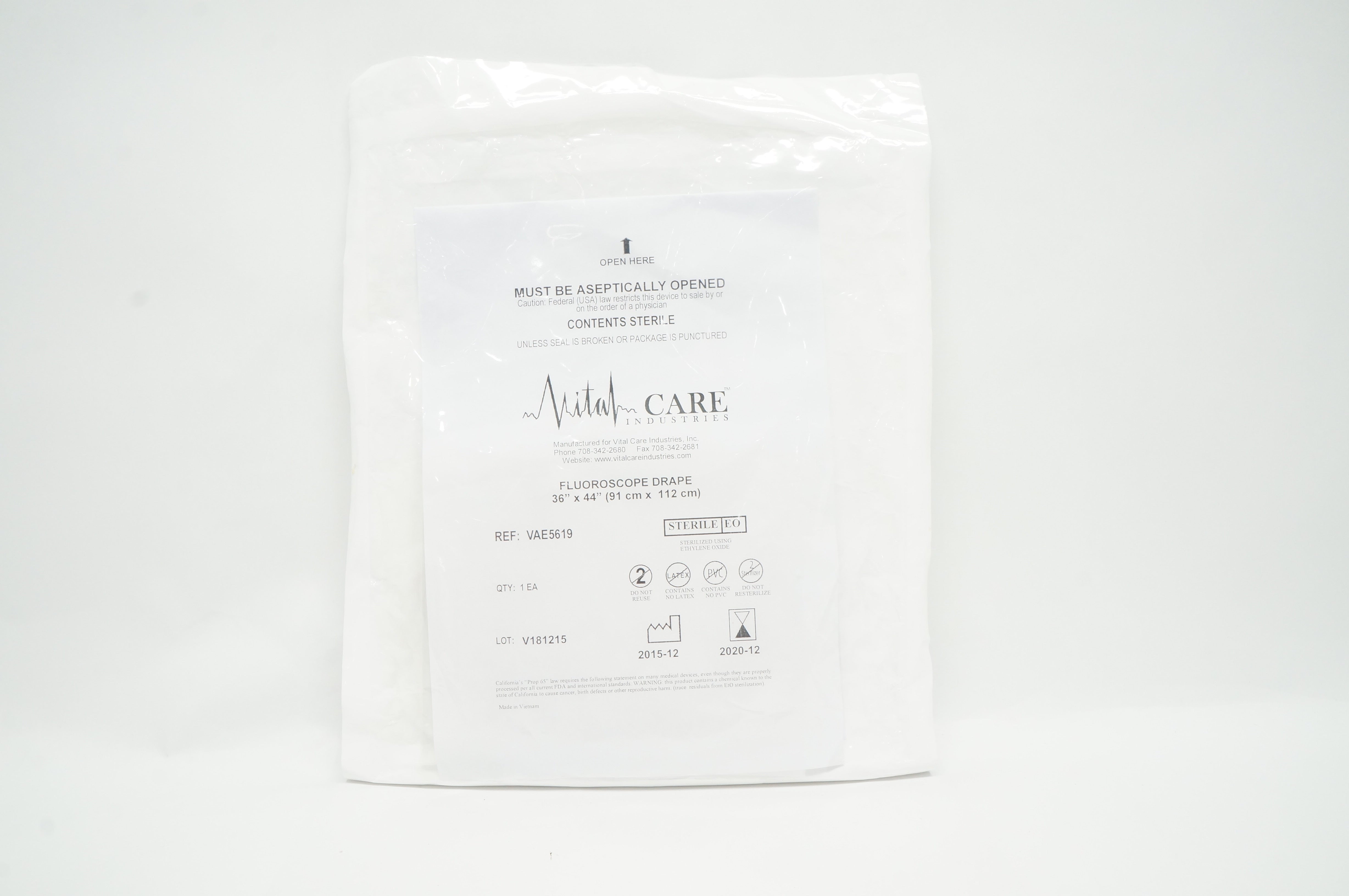 Vital Care VAE5619 Fluoroscope Drape 36inch x 44inch (x)