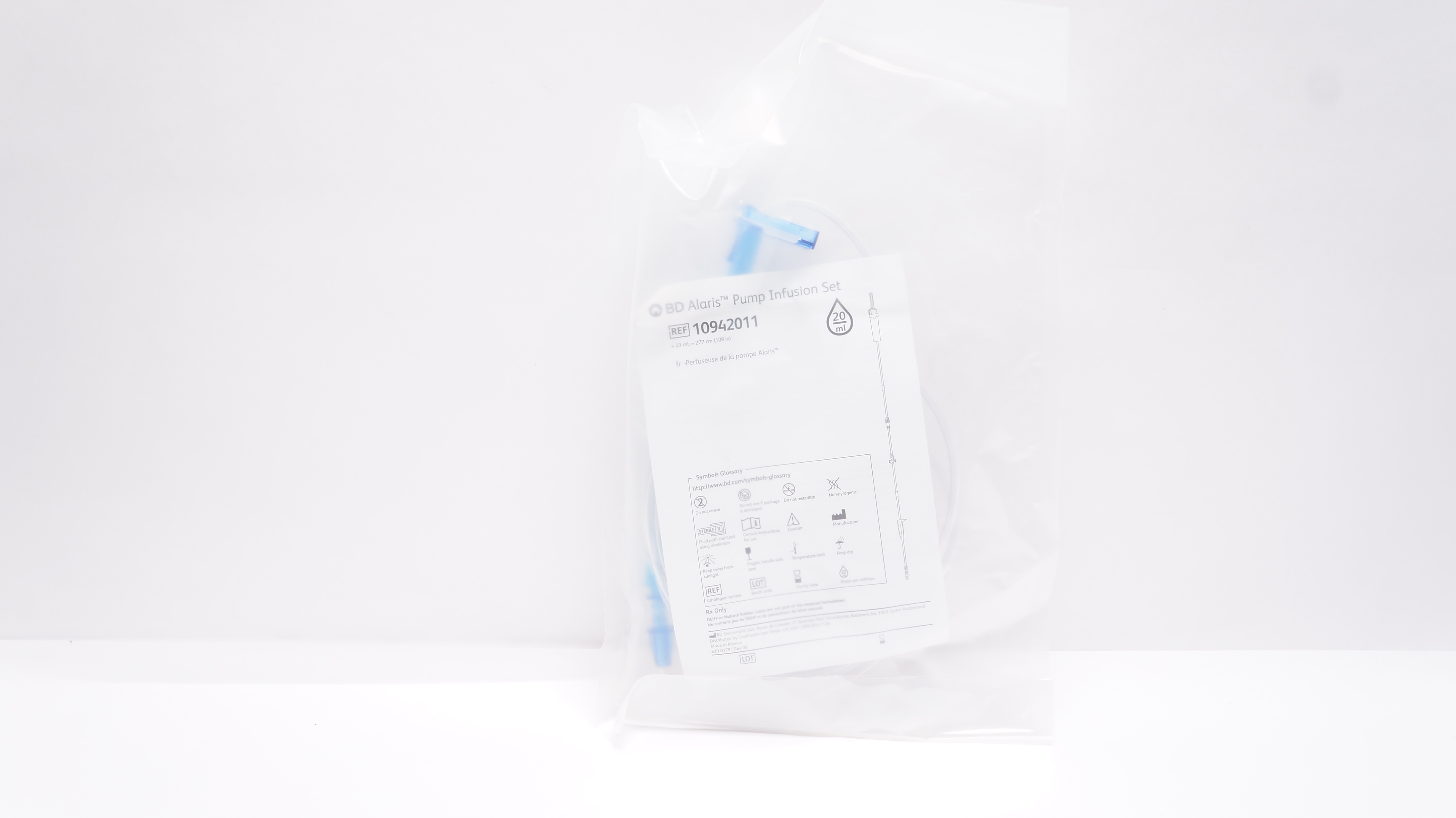 BD 10942011 Alaris Pump Infusion Set 23mL x 109inch 20Drops/mL