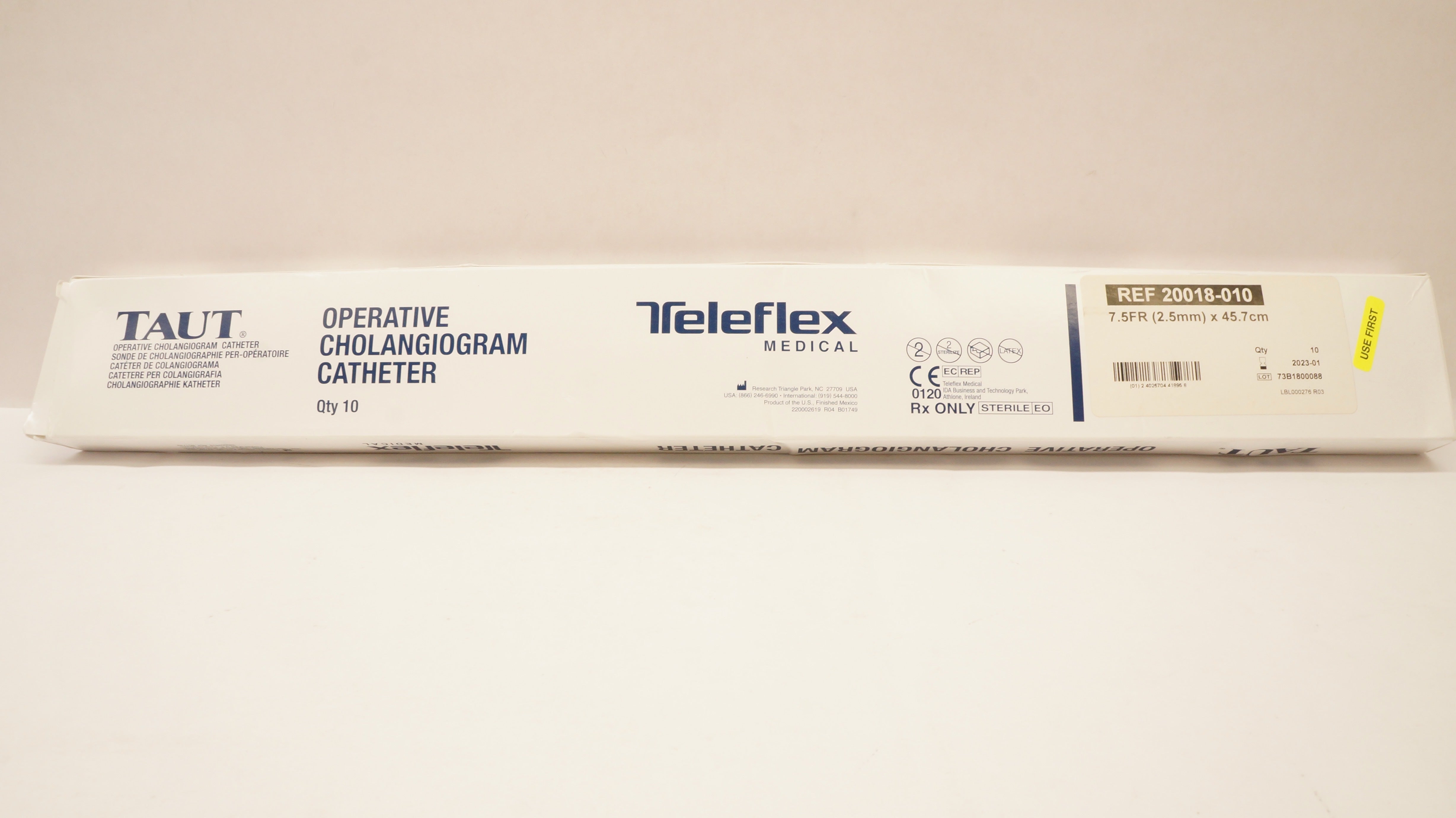 Teleflex 20018-010 TAUT Operative Cholangiogram Cath. 7.5Frx45.7cm(x)-Box of 10
