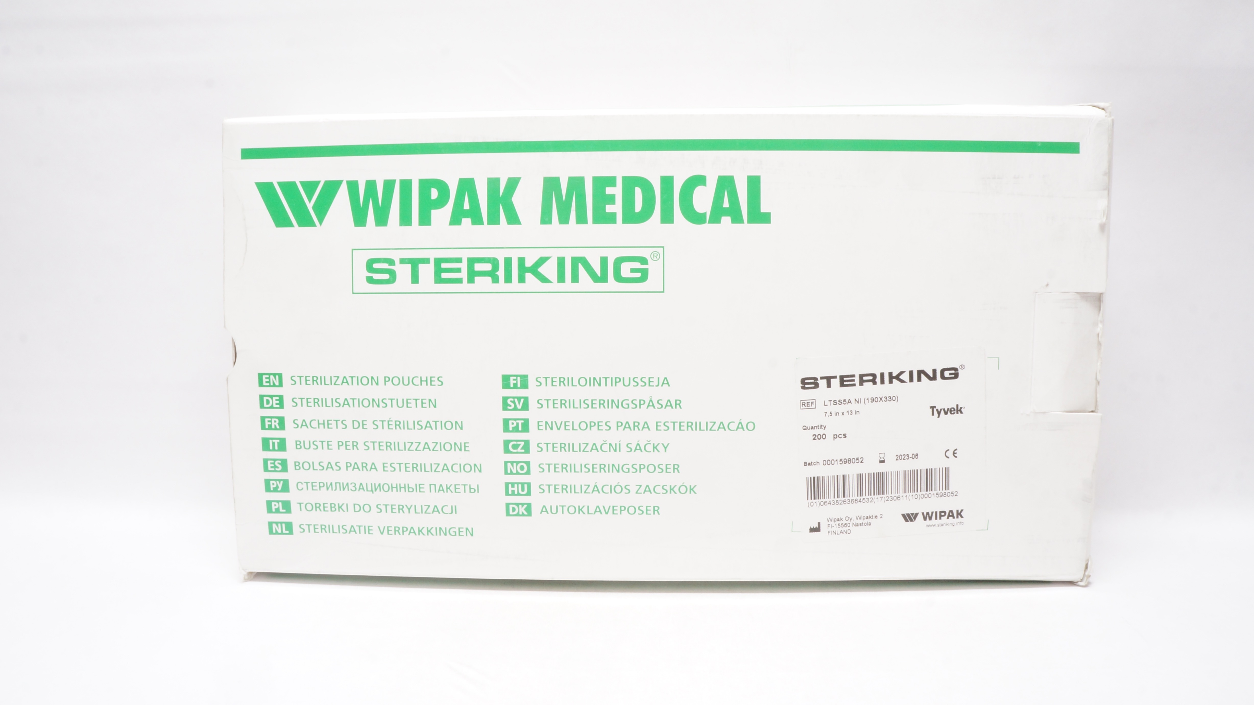 Wipak LTSS5A Steriking Tyvek Sterilization Pouch 7.5 x 13inch (x) - Box of 200