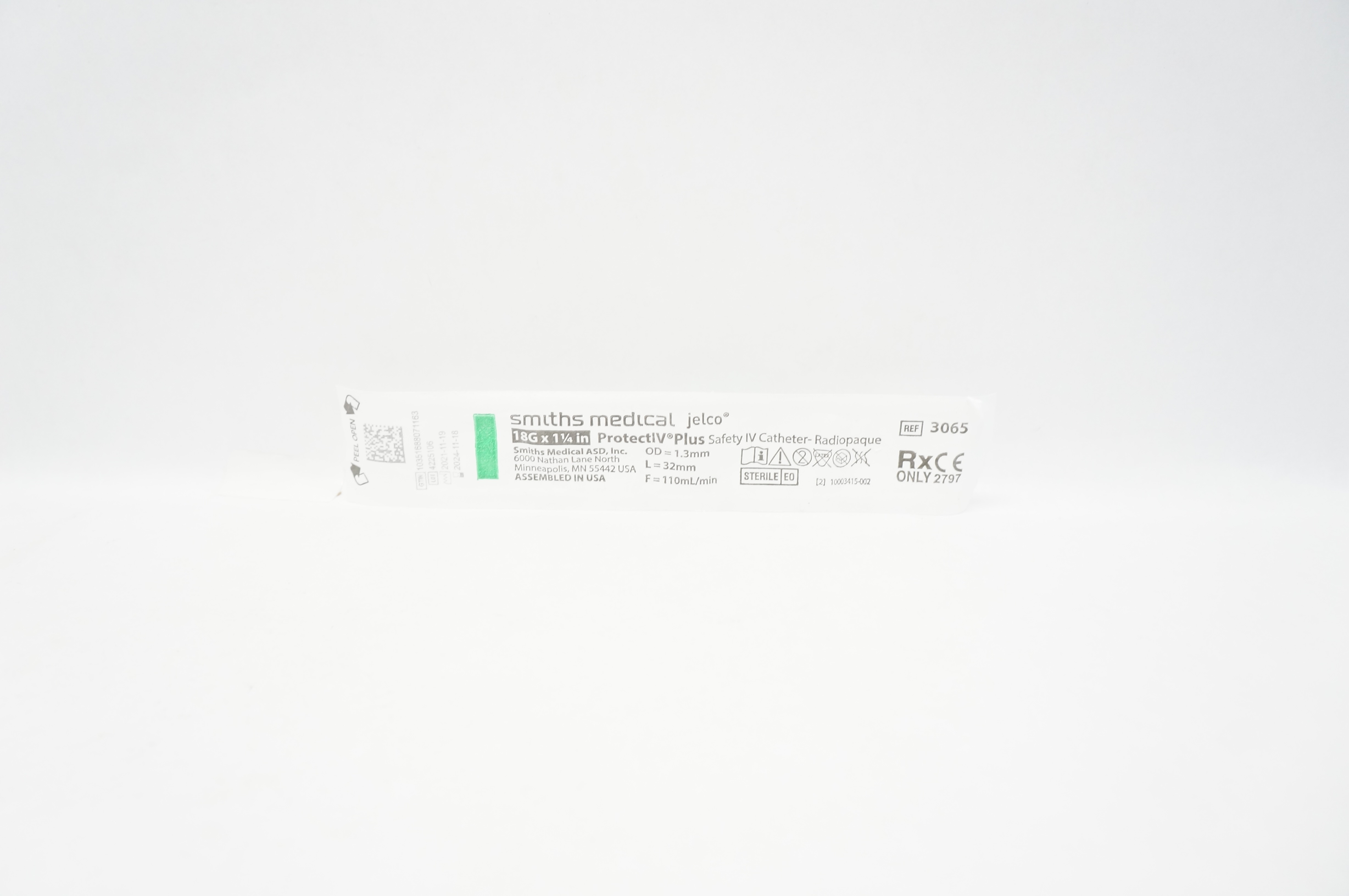Smiths Medical 3065 ProtectIV Plus Safety IV Cath. 18G x 1-1/4inch