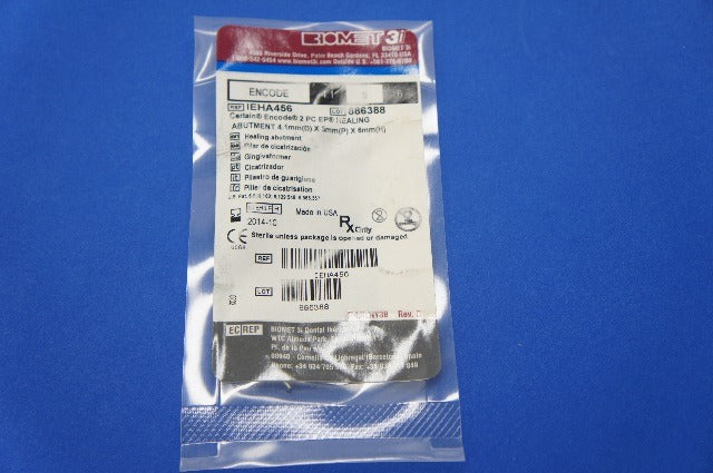 Biomet IEHA456 Certain Encode 2 PC EP Healing Abutment 4.1mm x 5mm x ...