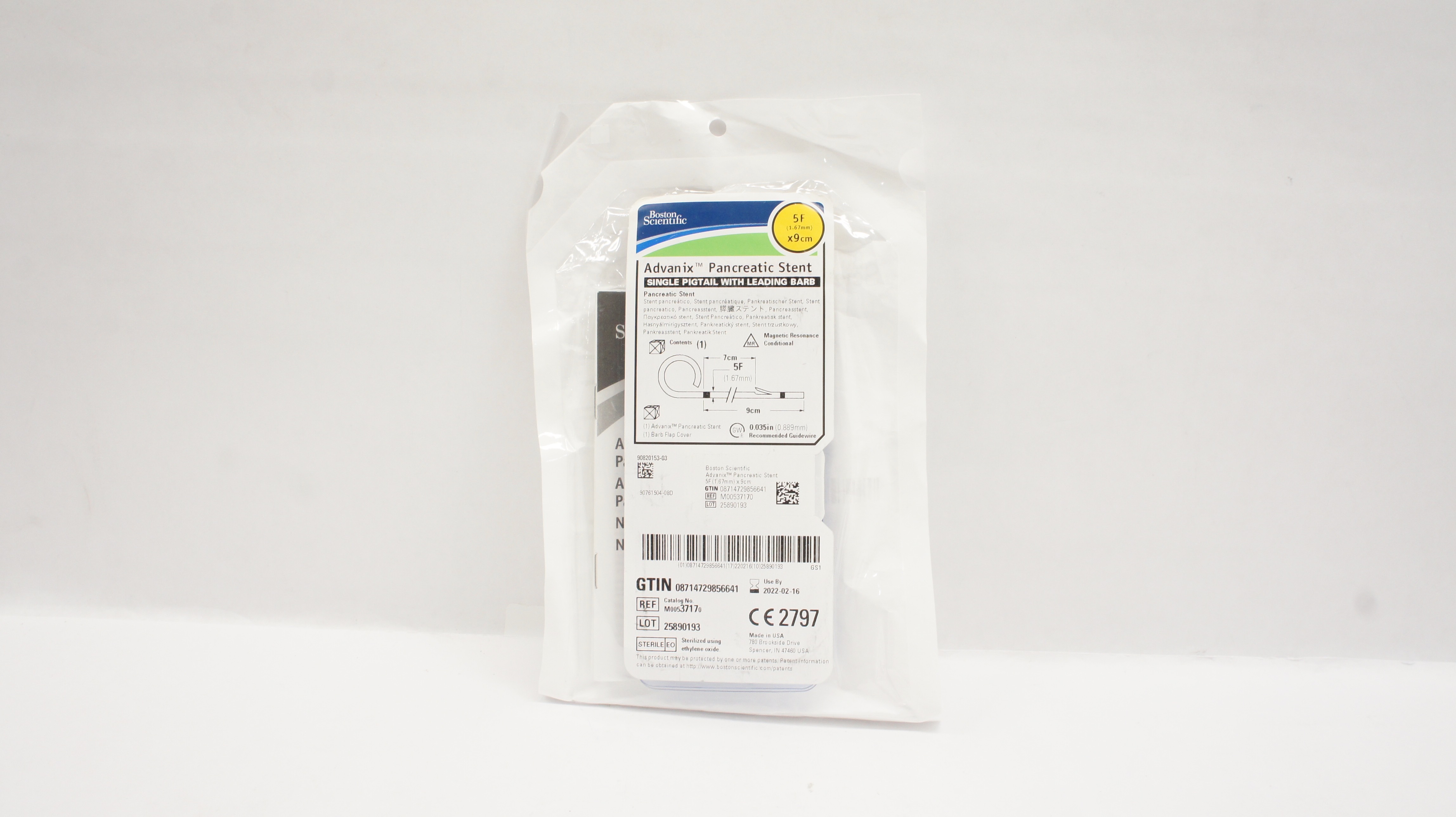 Boston Scientific 3717 Advanix Pancreatic Stent Single Pigtail 5F x 9cm (x)
