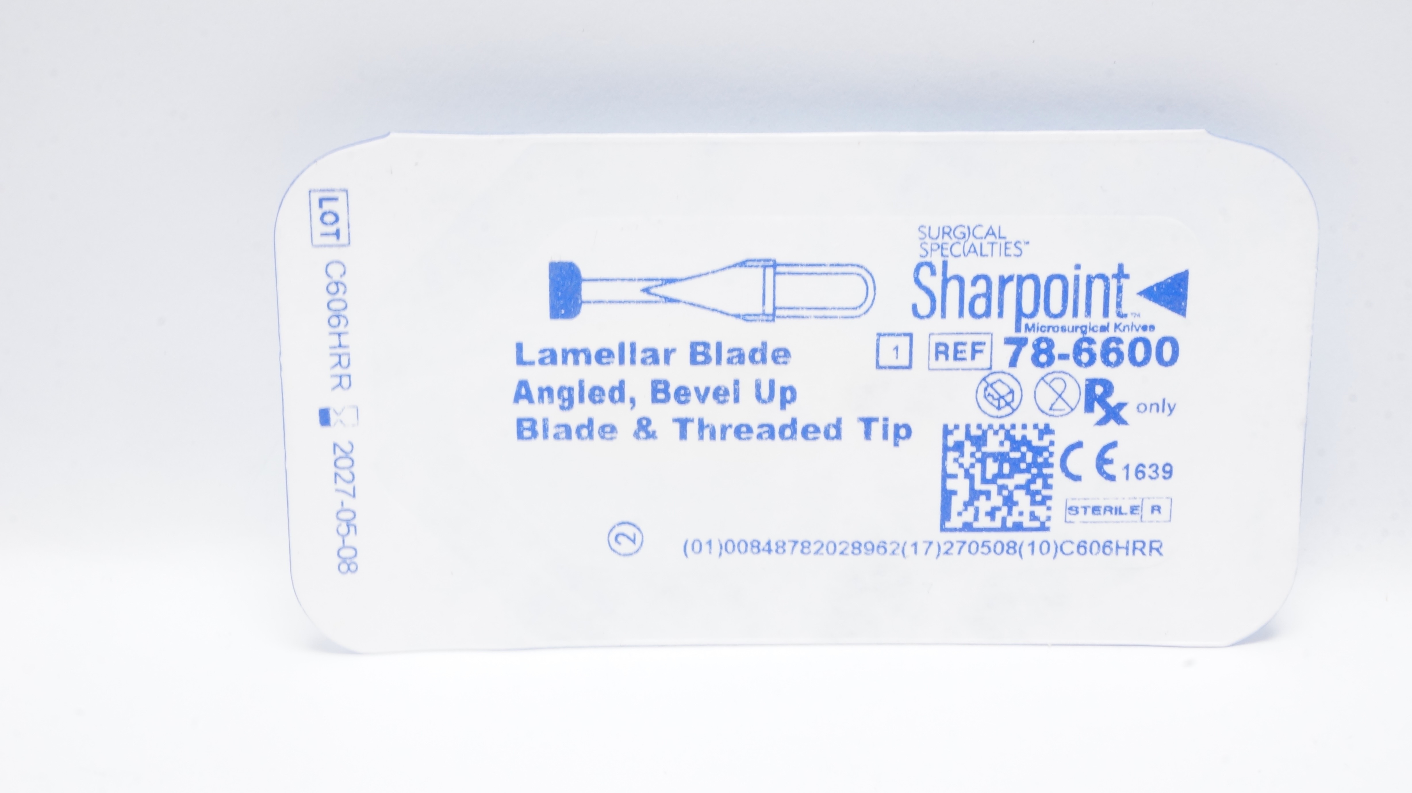 Surgical Specialties 78-6600 Sharpoint Lamellar Blade, Angled, Bevel UP Blade