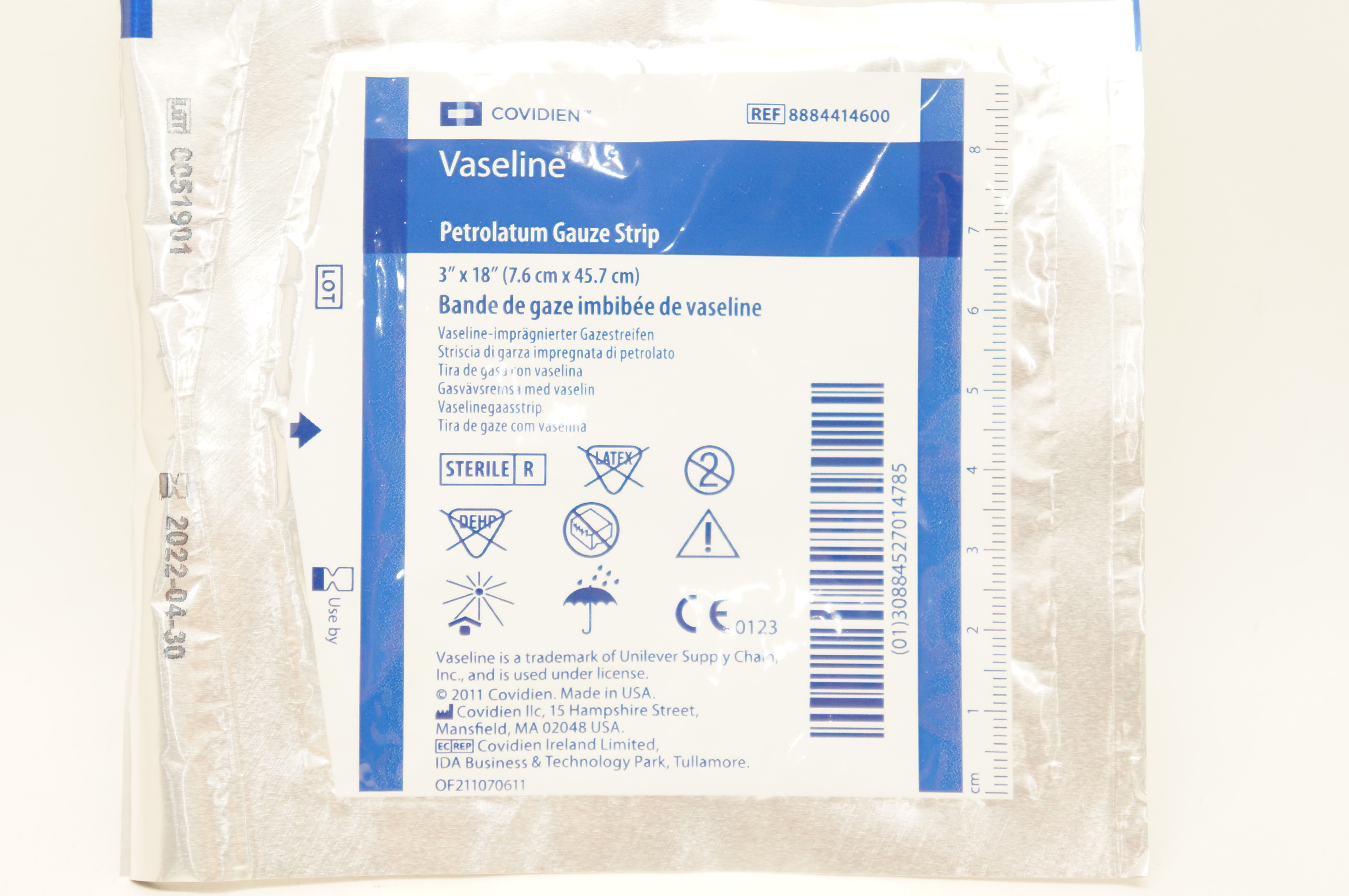 Covidien 8884414600 Vaseline Petrolatum Gauze Strip 3inch x 18inch (x)