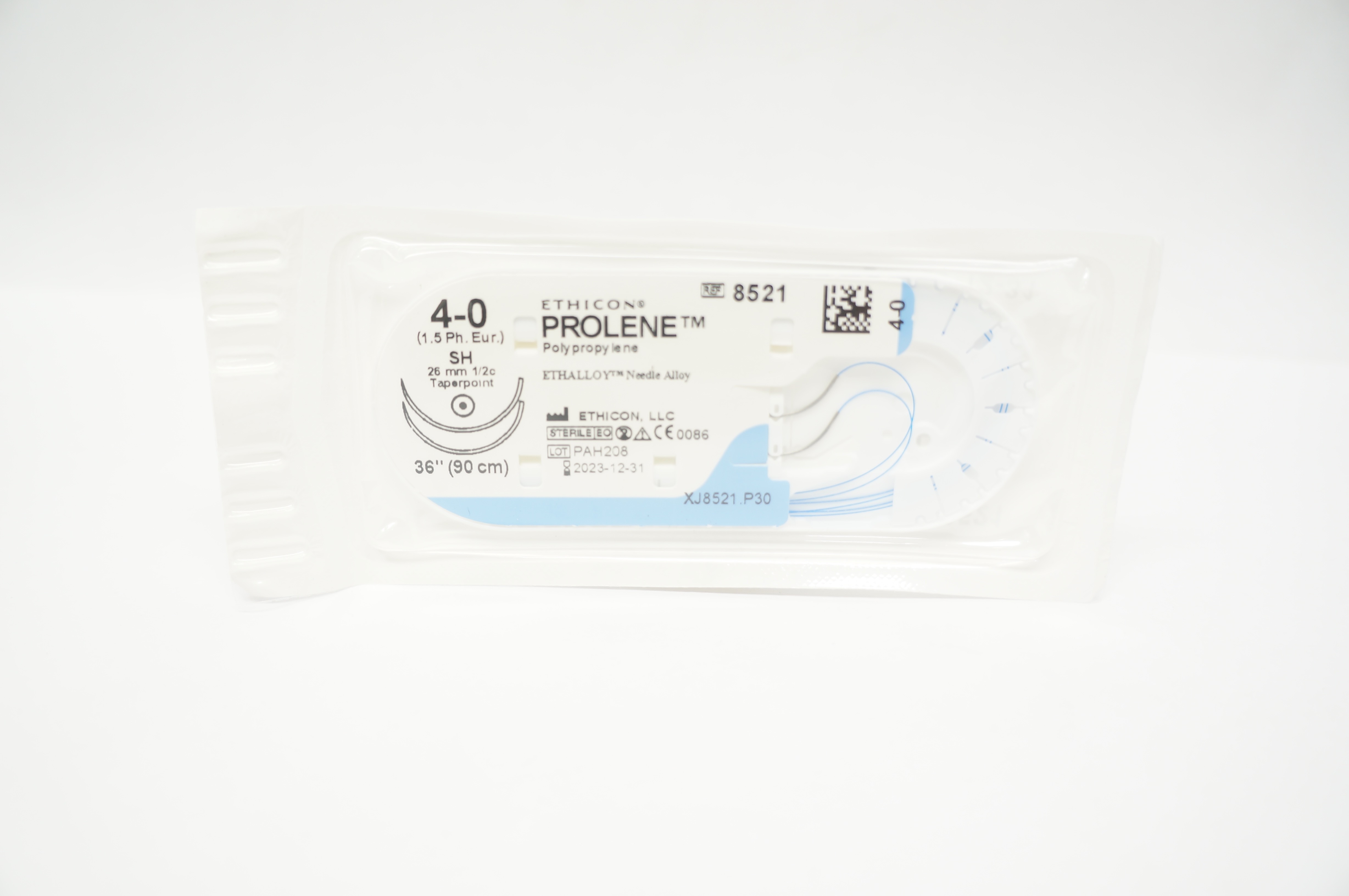 Ethicon 8521 4-0 Prolene Polypropylene Stre SH 26mm 1/2c Taperpoint, 36 inch