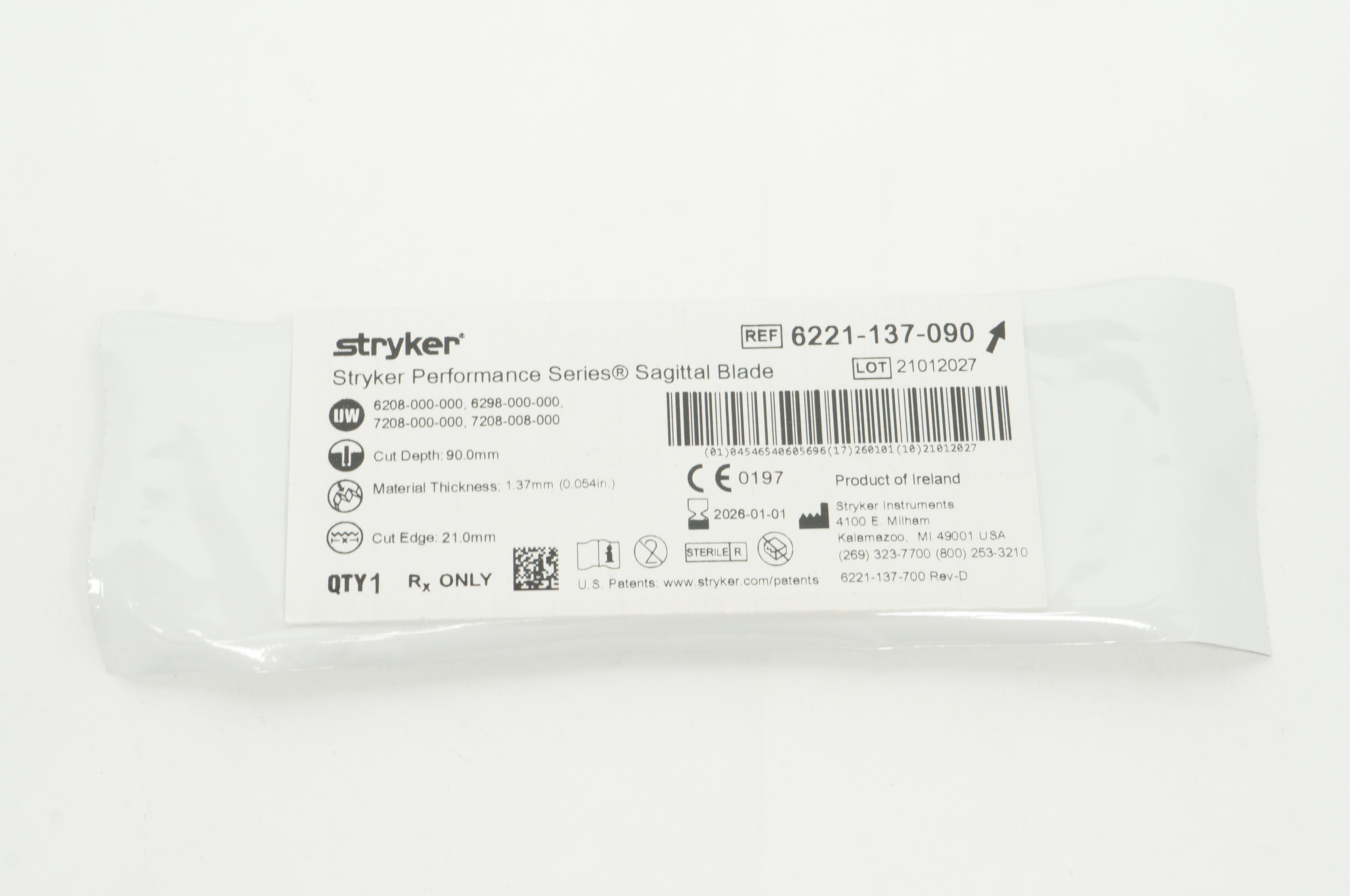 Stryker 6221137090 System 6 Sagittal Blade