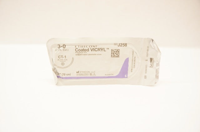 Ethicon J258 3-0 Coated VICRYL, CT-1, 36mm 1/2c Taperpoint, 27inch