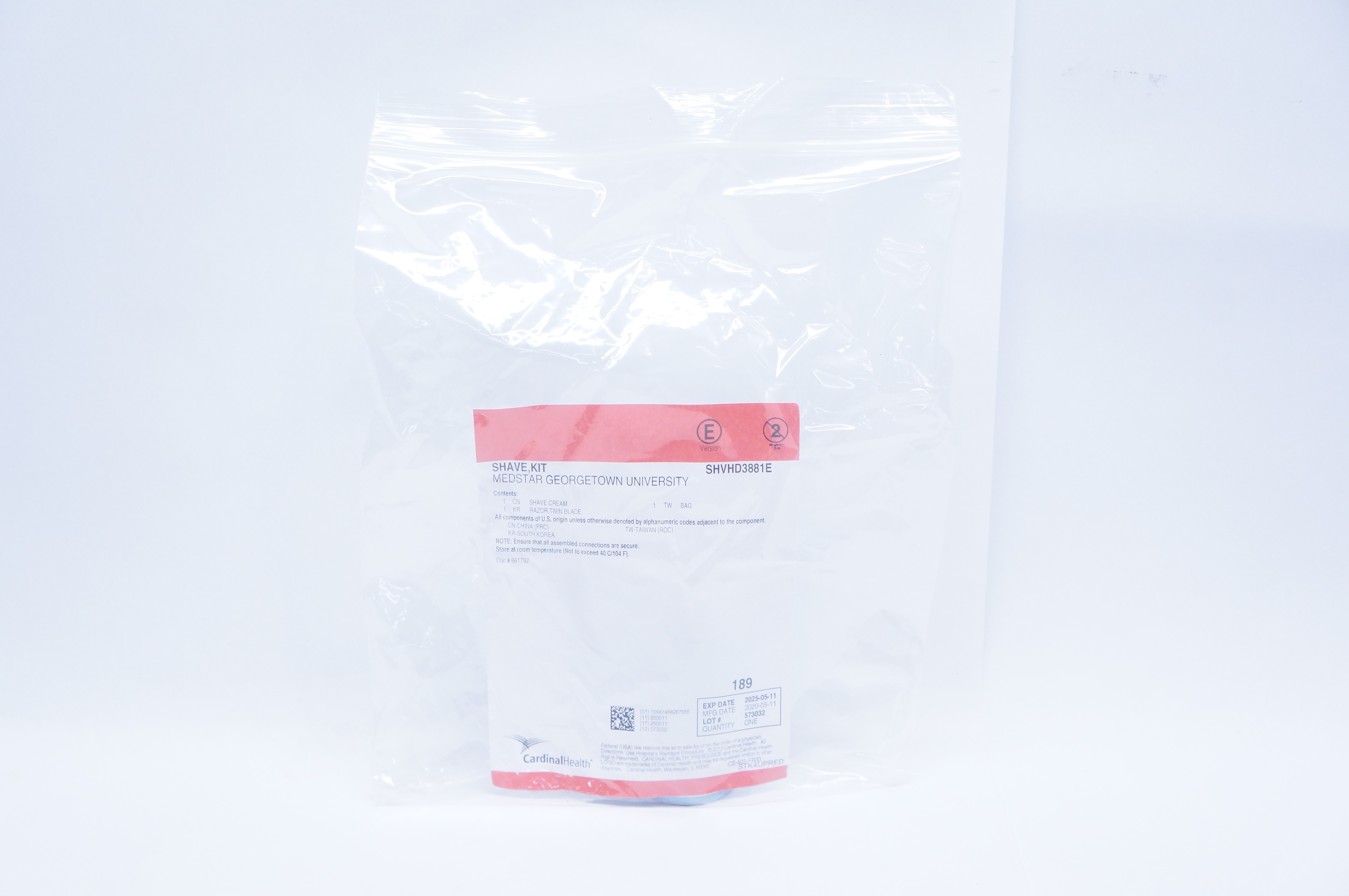 Cardinal Health SHVHD3881E Shave Kit, Medstar Georgetown University