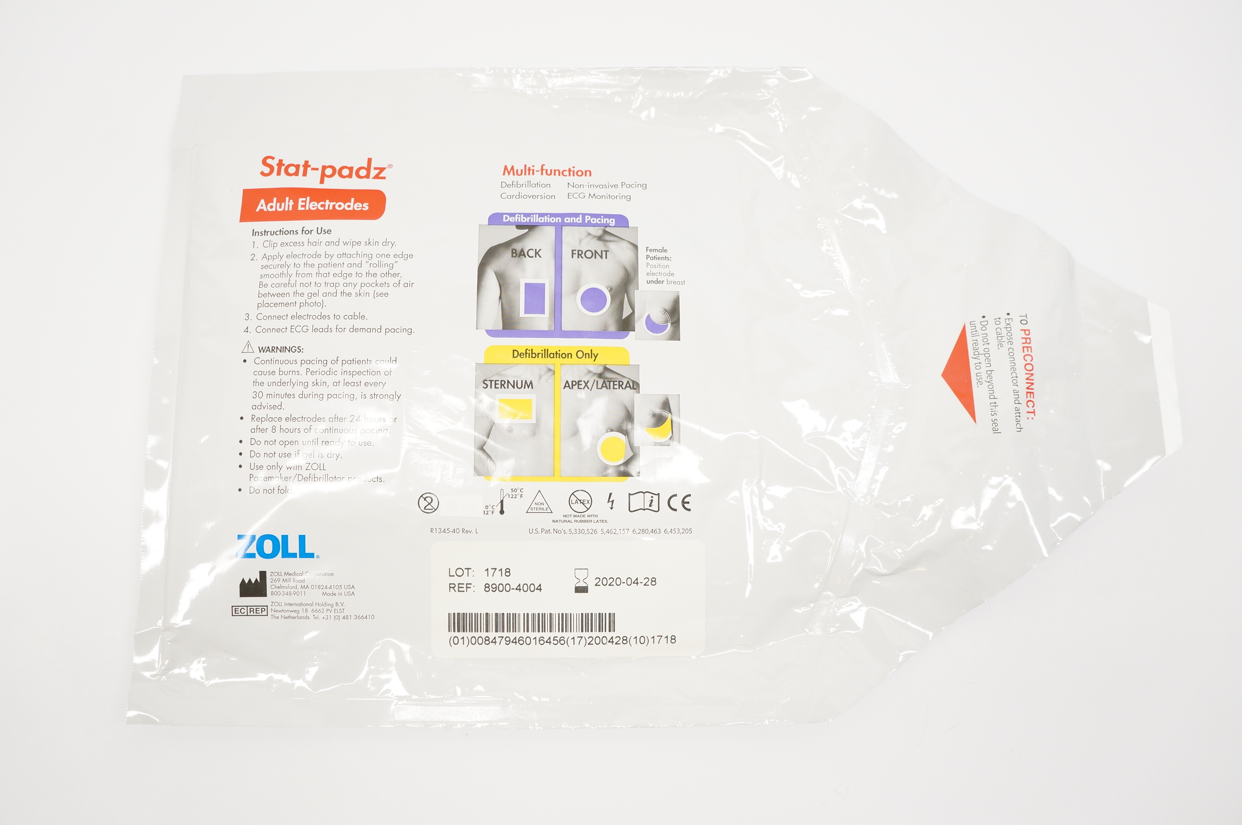 ZOLL 8900-4004 Stat-padz Adult Electrodes Multi-function (x)