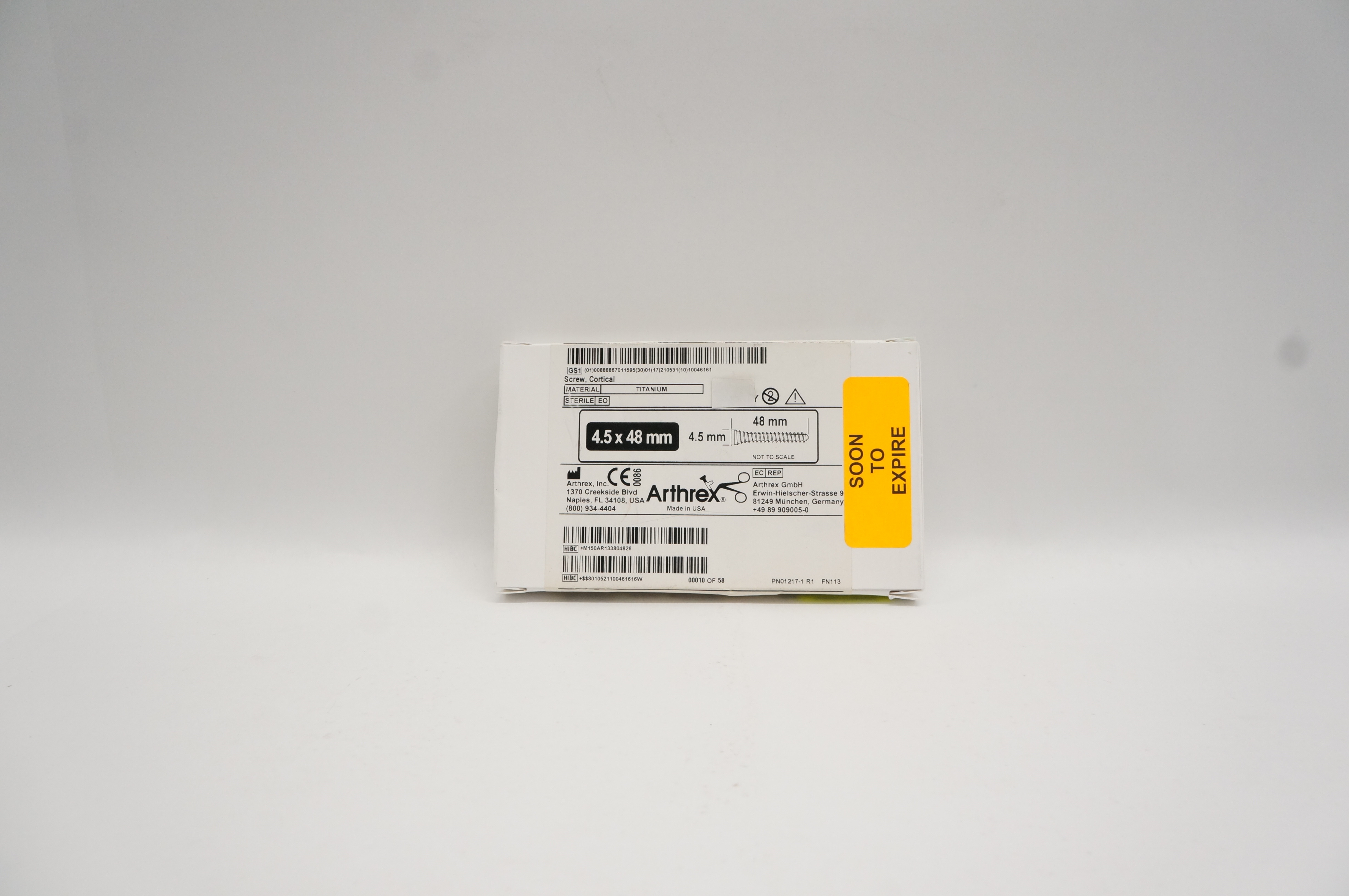 Arthrex AR-13380-48 Titanium Screw Cortical 4.5mm x 48mm (x)