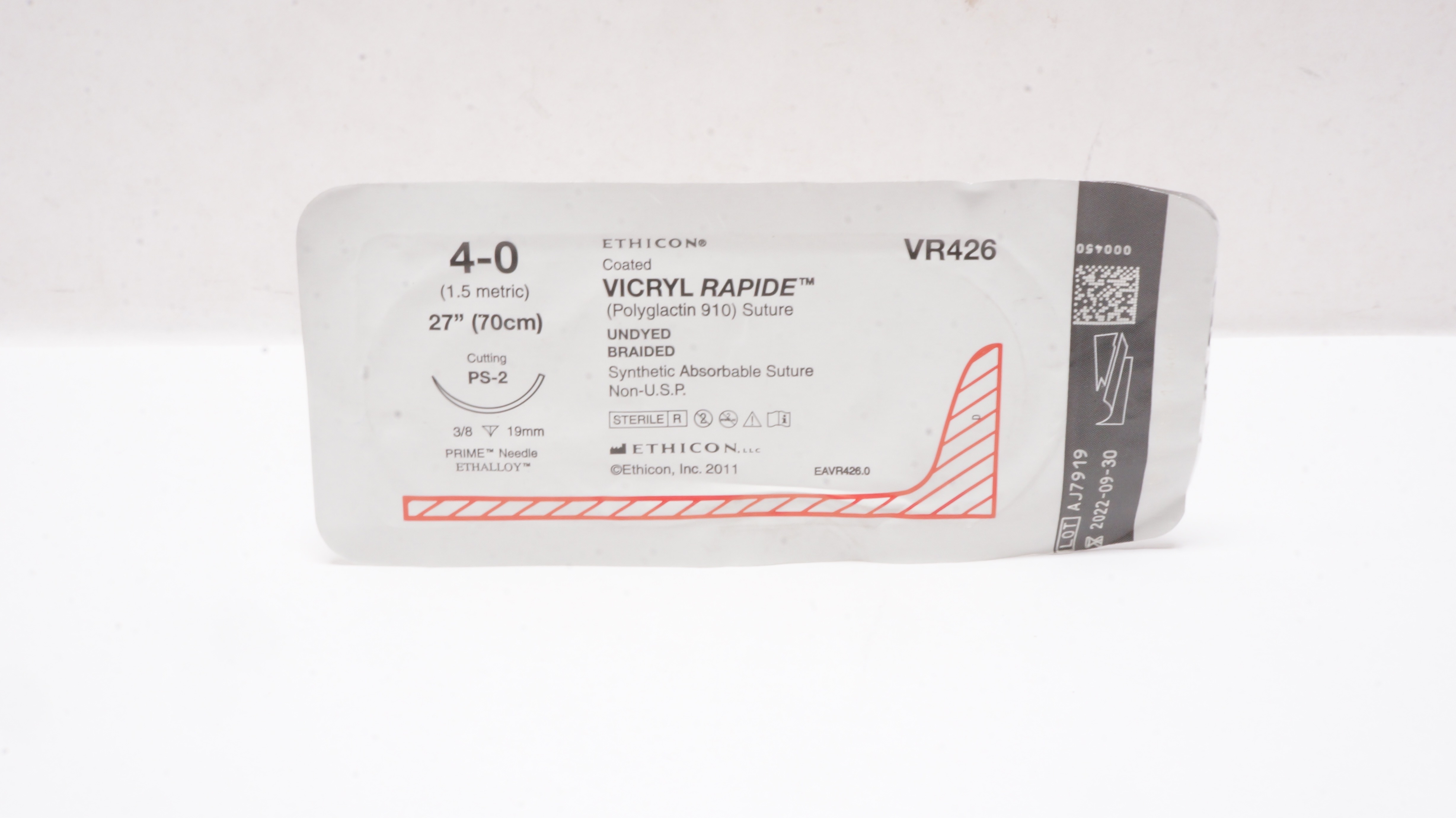 Ethicon VR426 4-0 Vicryl Rapide Coated Undyed PS-2 Cutting 3/8 19mm, 27inch (x)