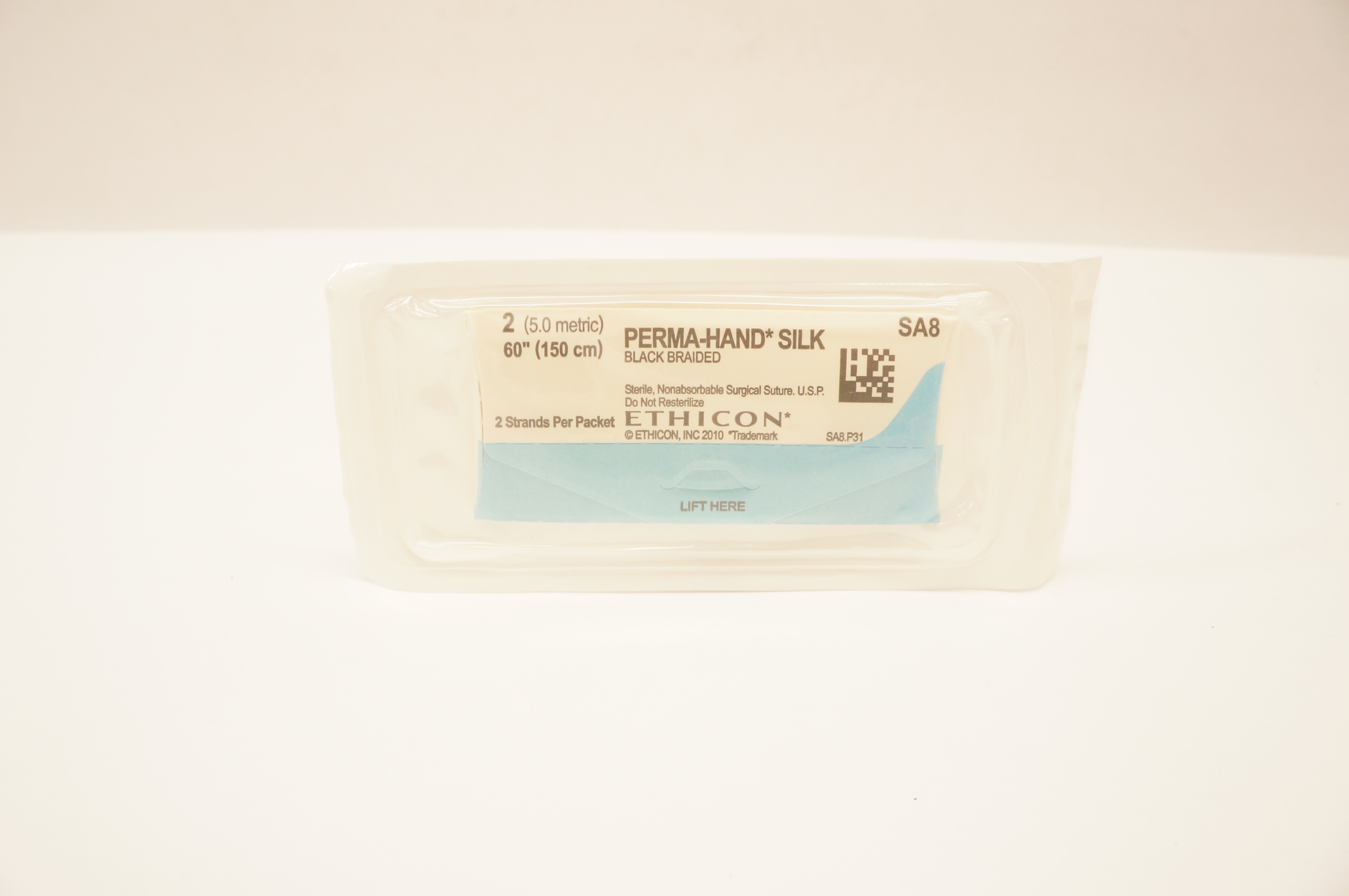 Ethicon SA8 2 Perma-Hand Silk Black Braided Surgical Stre. 60 inch