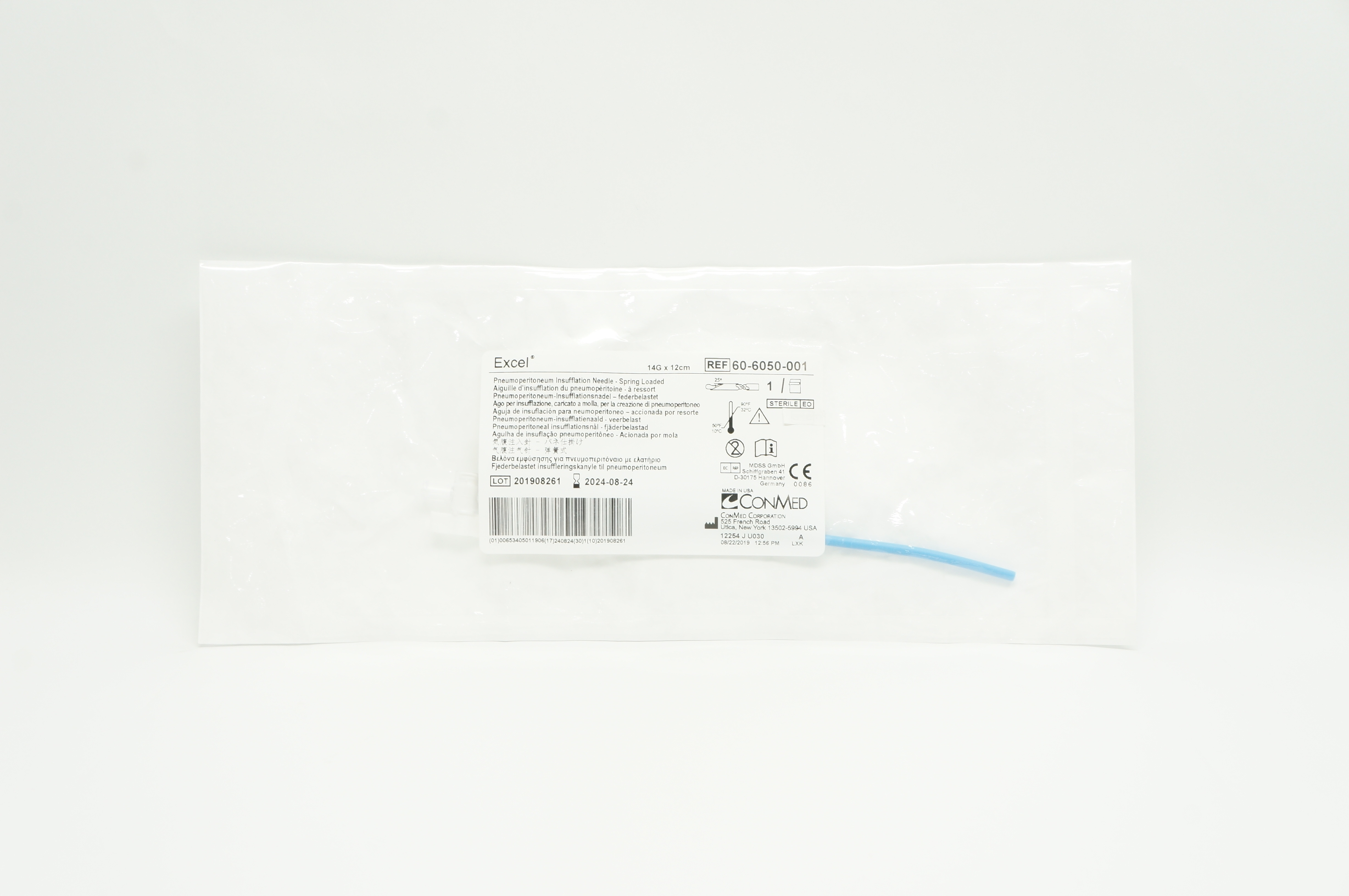 Conmed 60-6050-001 Excel Pneumoperitoneum Insufflation Ndle. 14G x 12cm