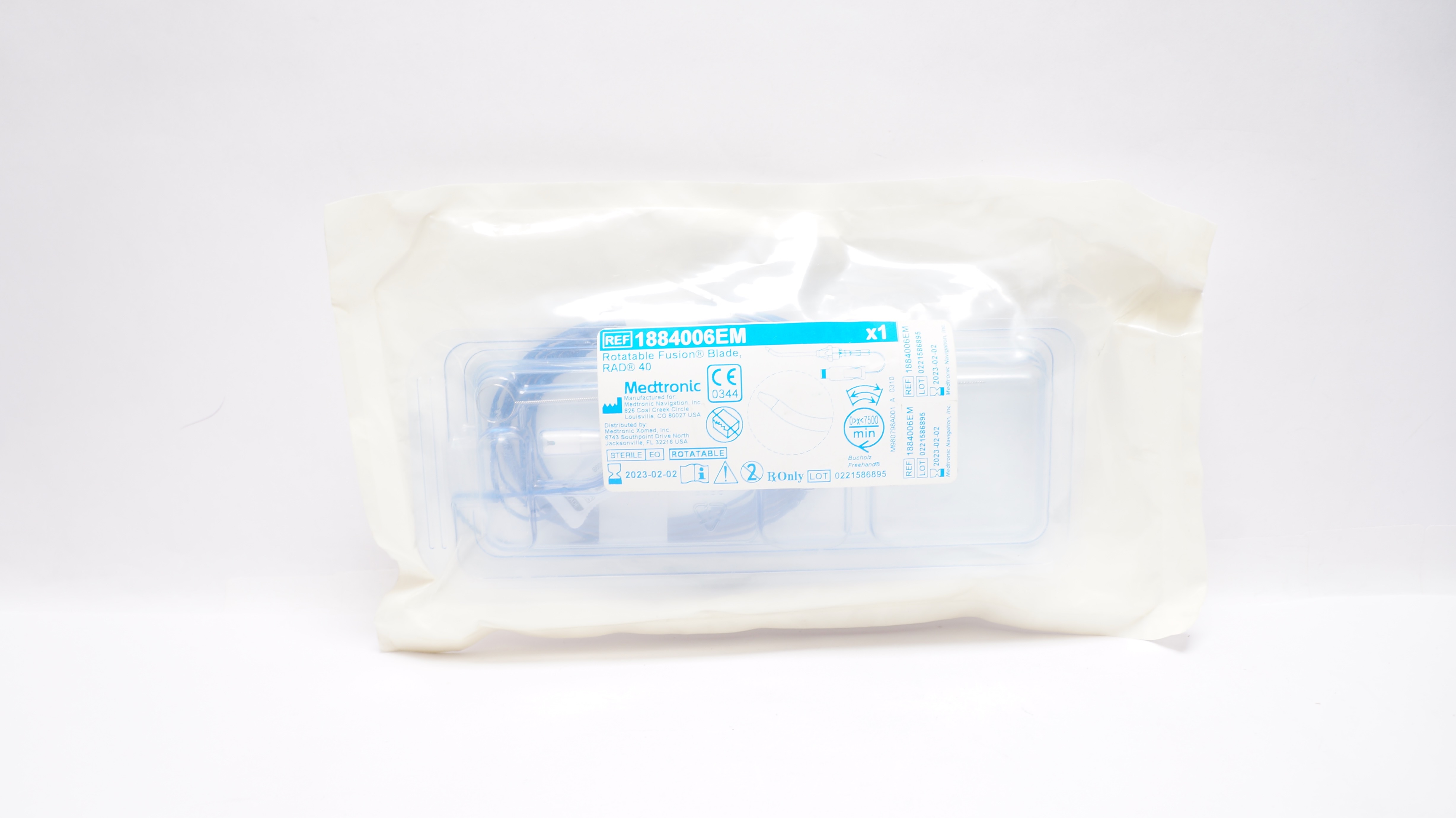 Medtronic 1884006EM Rotatable Fusion Blade, RAD 40, 0>x<7500/min (x)