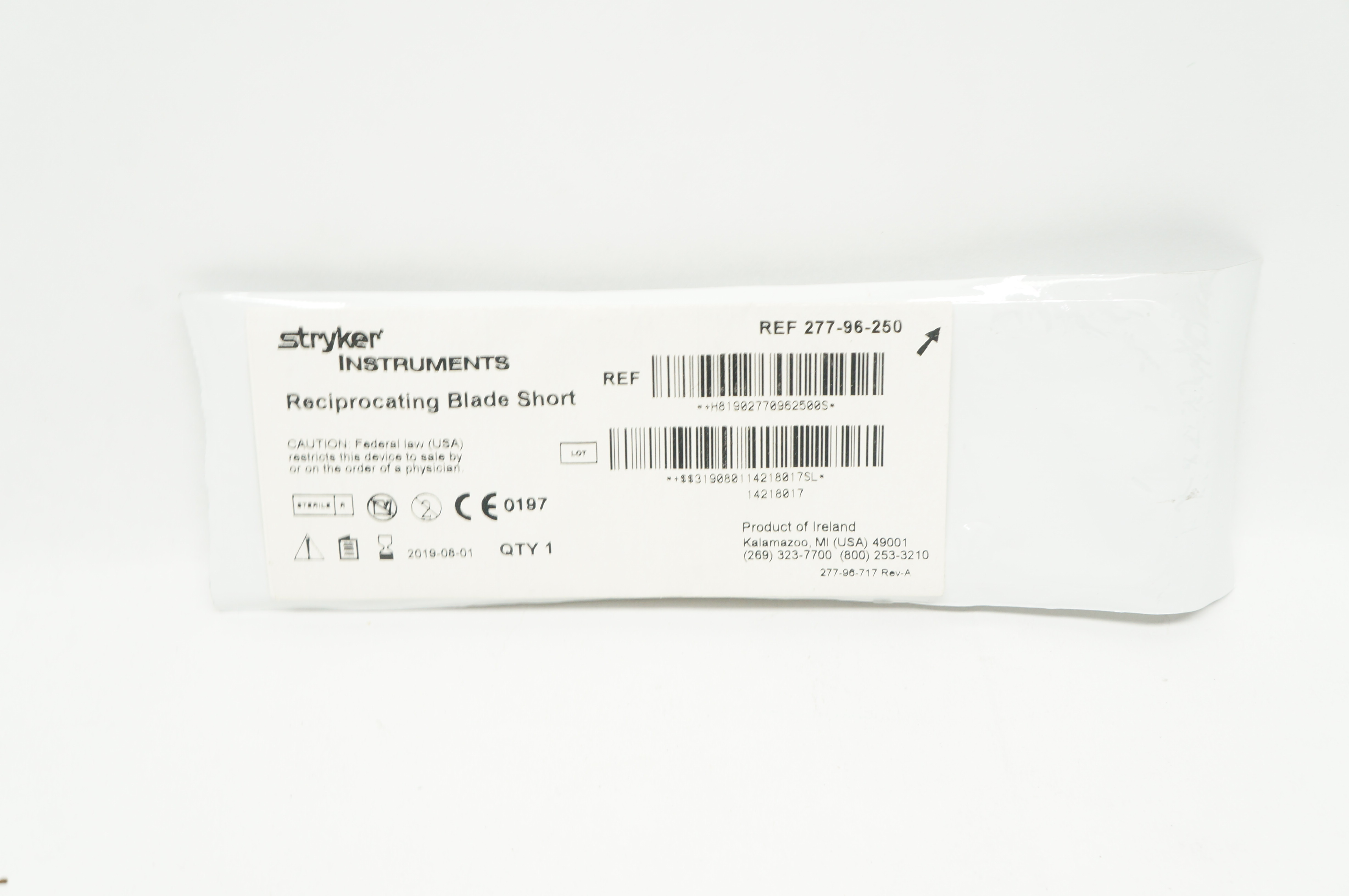 Stryker 277-96-250 Reciprocating Blade Short (x)
