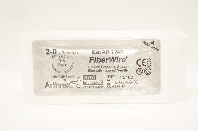 Arthrex AR-7242 2-0 FiberWire Braided Blue Stre T-5 Taper 1/2c 26.5mm, 18inch