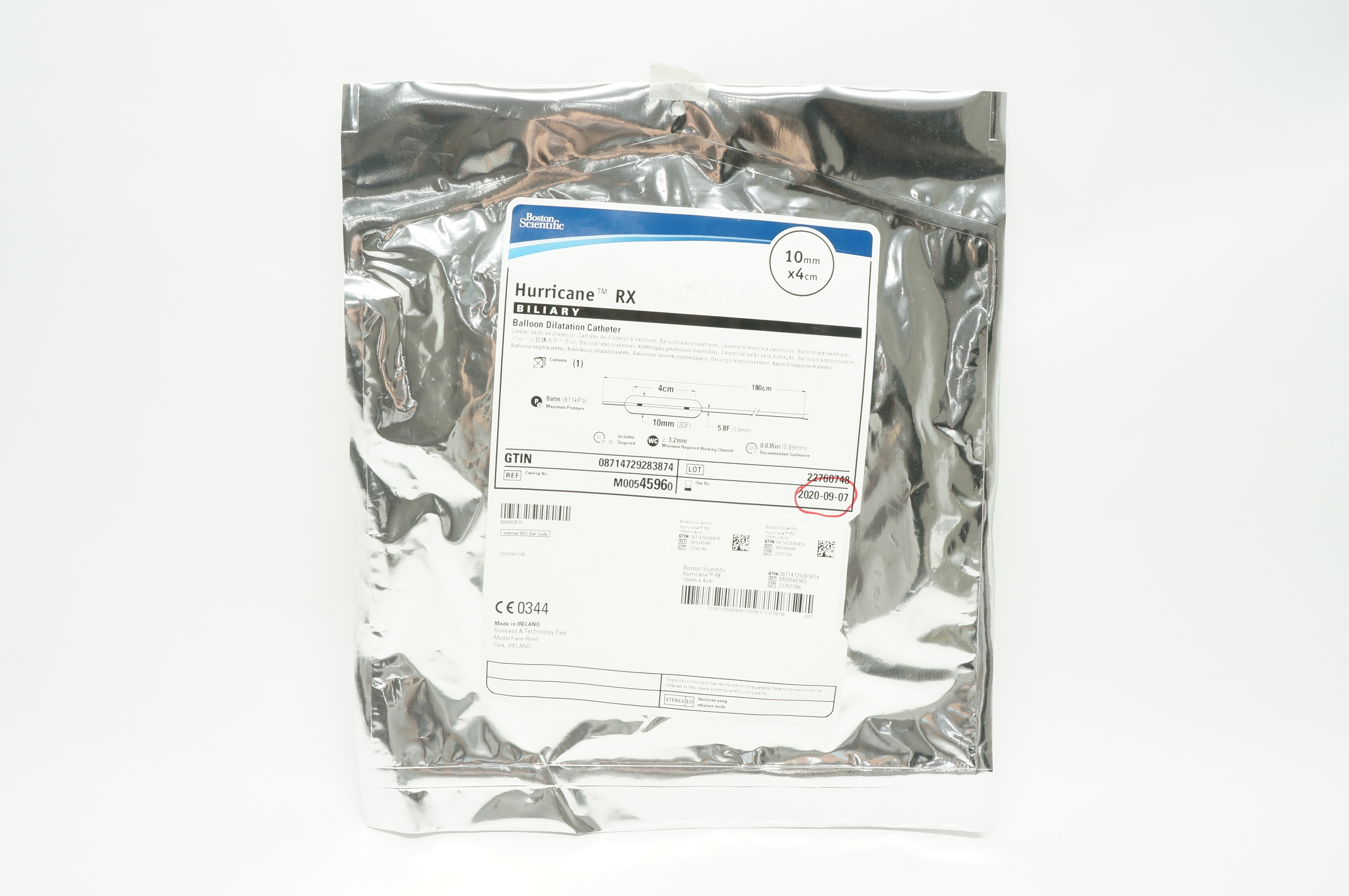 Boston Scientific 4596 Hurricane RX Balloon Dilatation Cath. 10mm x 4cm (x)