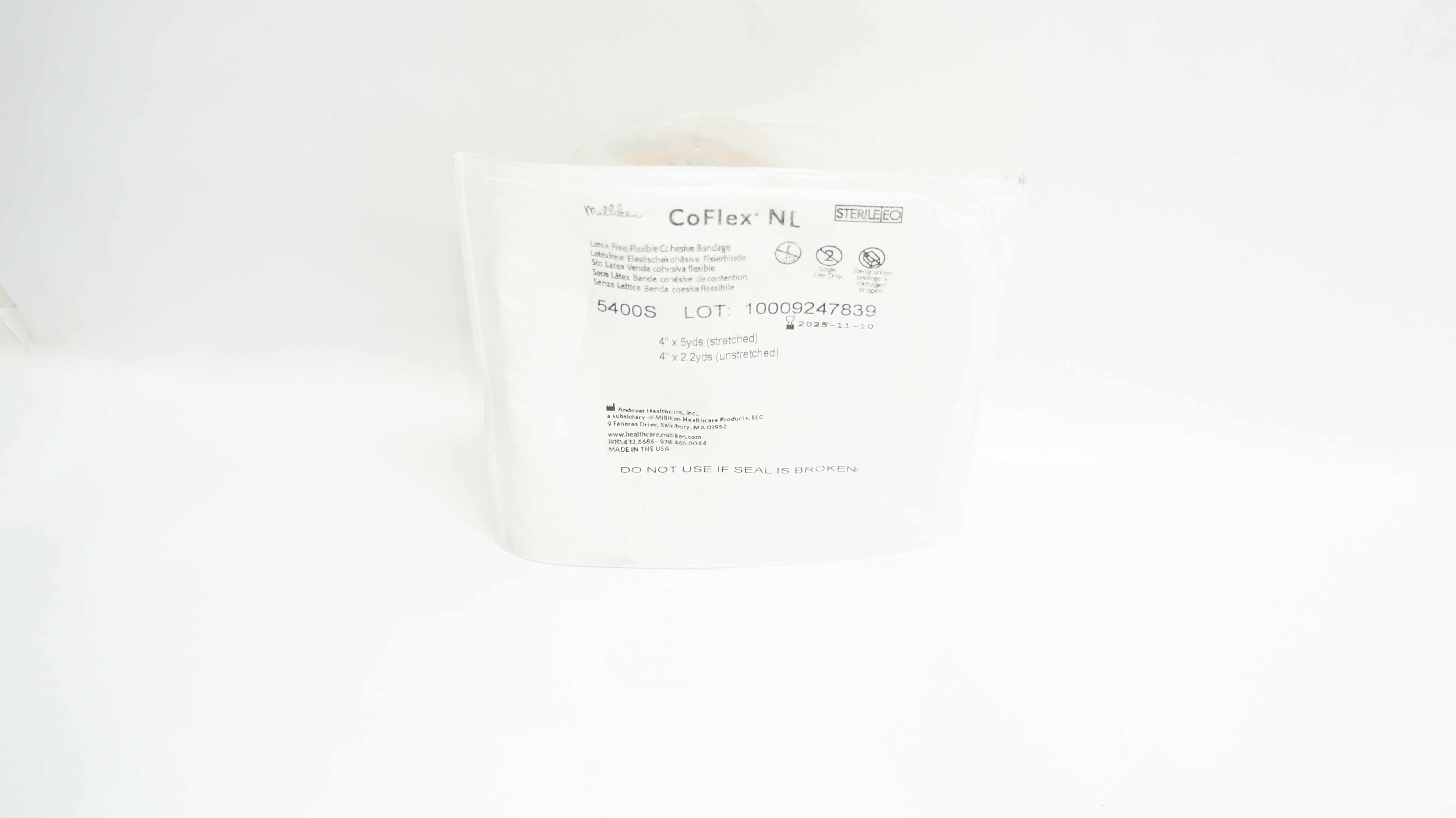 Andover 5400S Co-Flex Latex Free Flexible Cohesive Bandage 4inch x 5yds 4inch x 2.2yds
