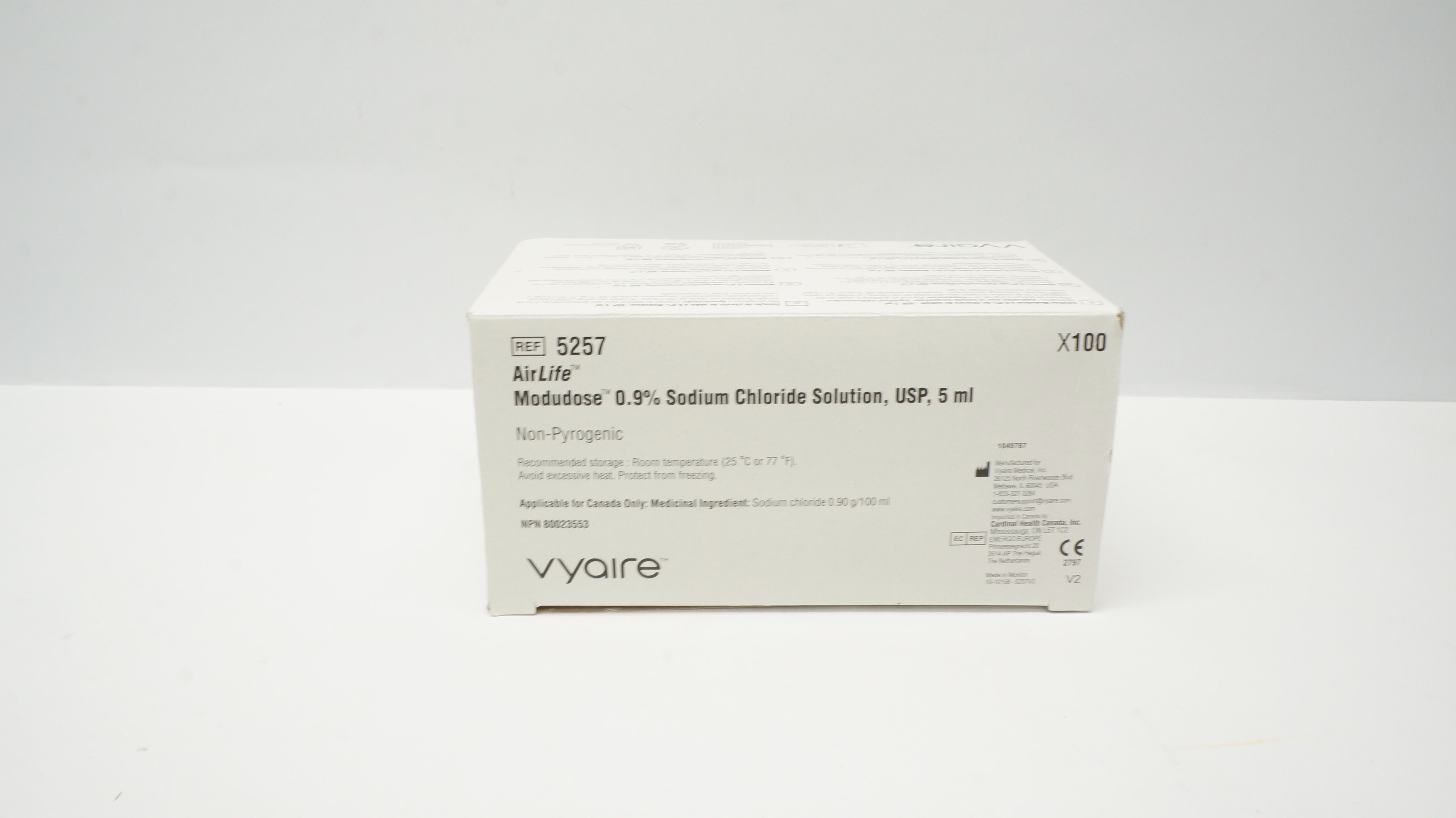 Vyaire 5257 AirLife Modudose 0.9% Sodium Chloride Solution USP 5ml-Box of 36 (x)