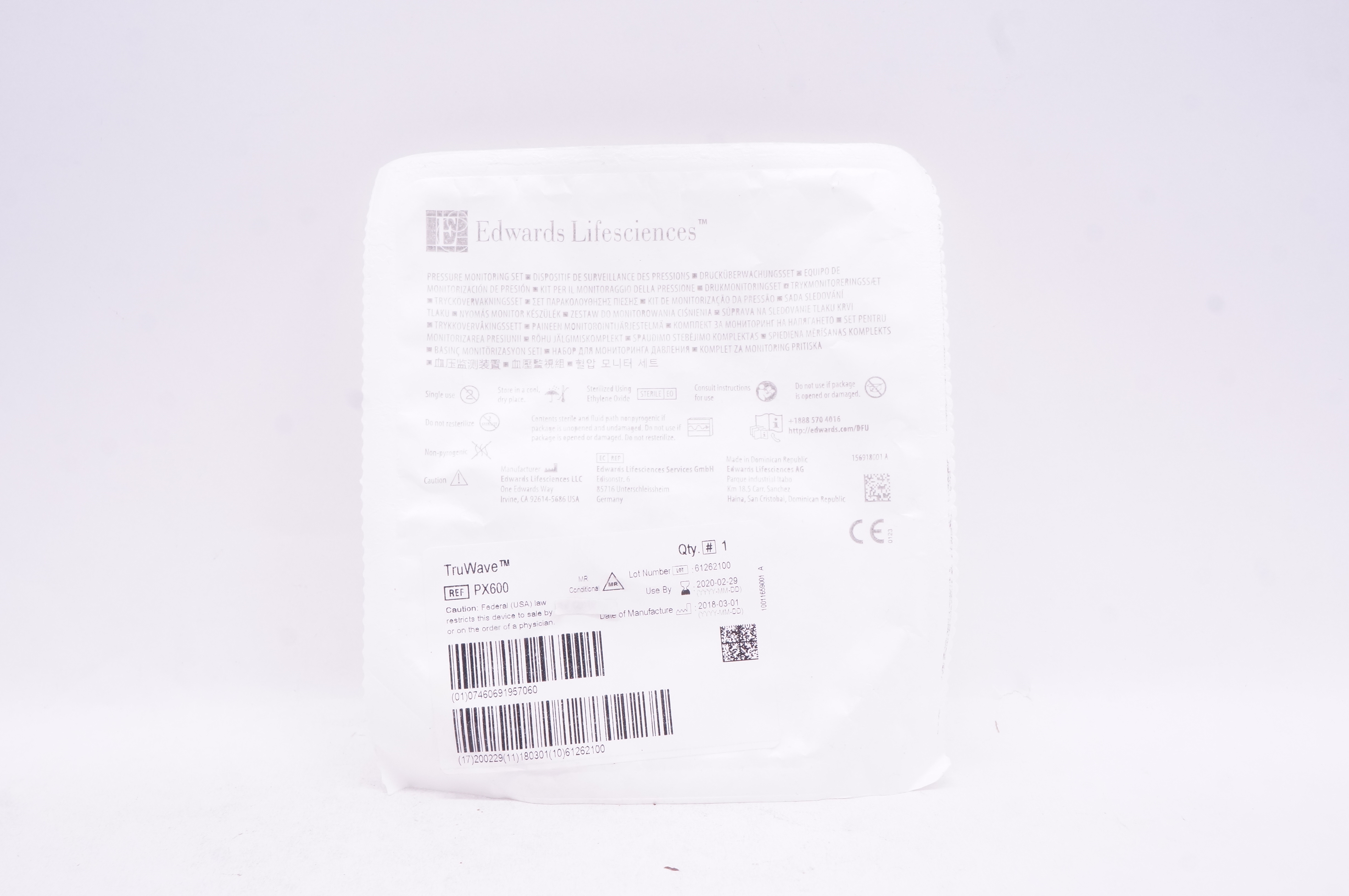 Edwards Lifesciences PX600 Pressure Monitoring Set (x)
