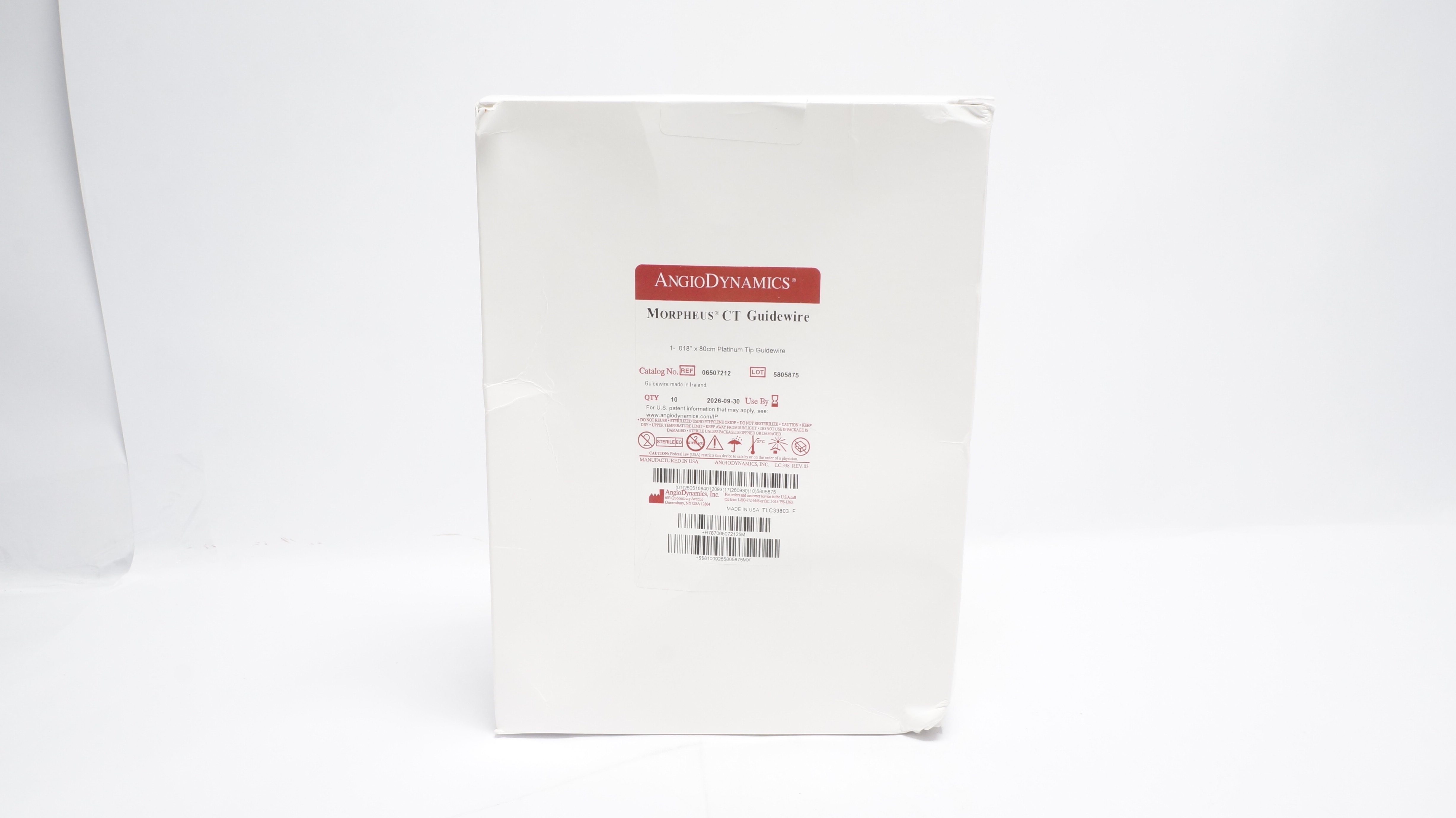 AngioDynamics 06507212 Morpheus CT Guidewire 0.018inch x 80cm - Box of 10