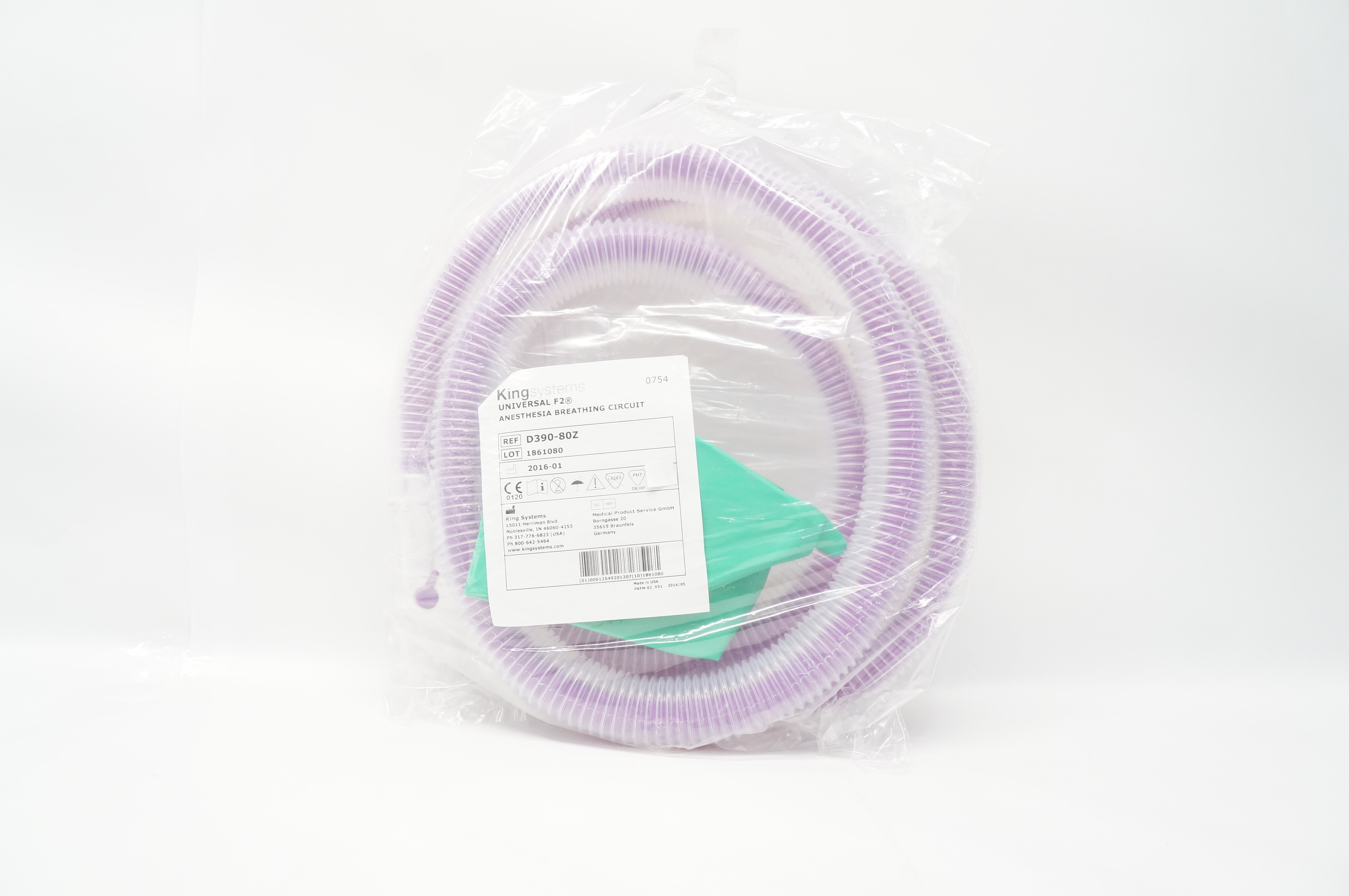 King Systems D390-80Z Universal F2 Anesthesia Breathing Circuit