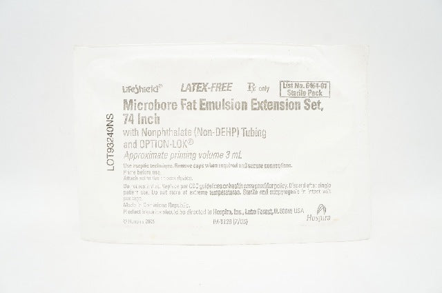 Hospira 6464-01 Microbore Fat Emulsion Extension Set, 74inch