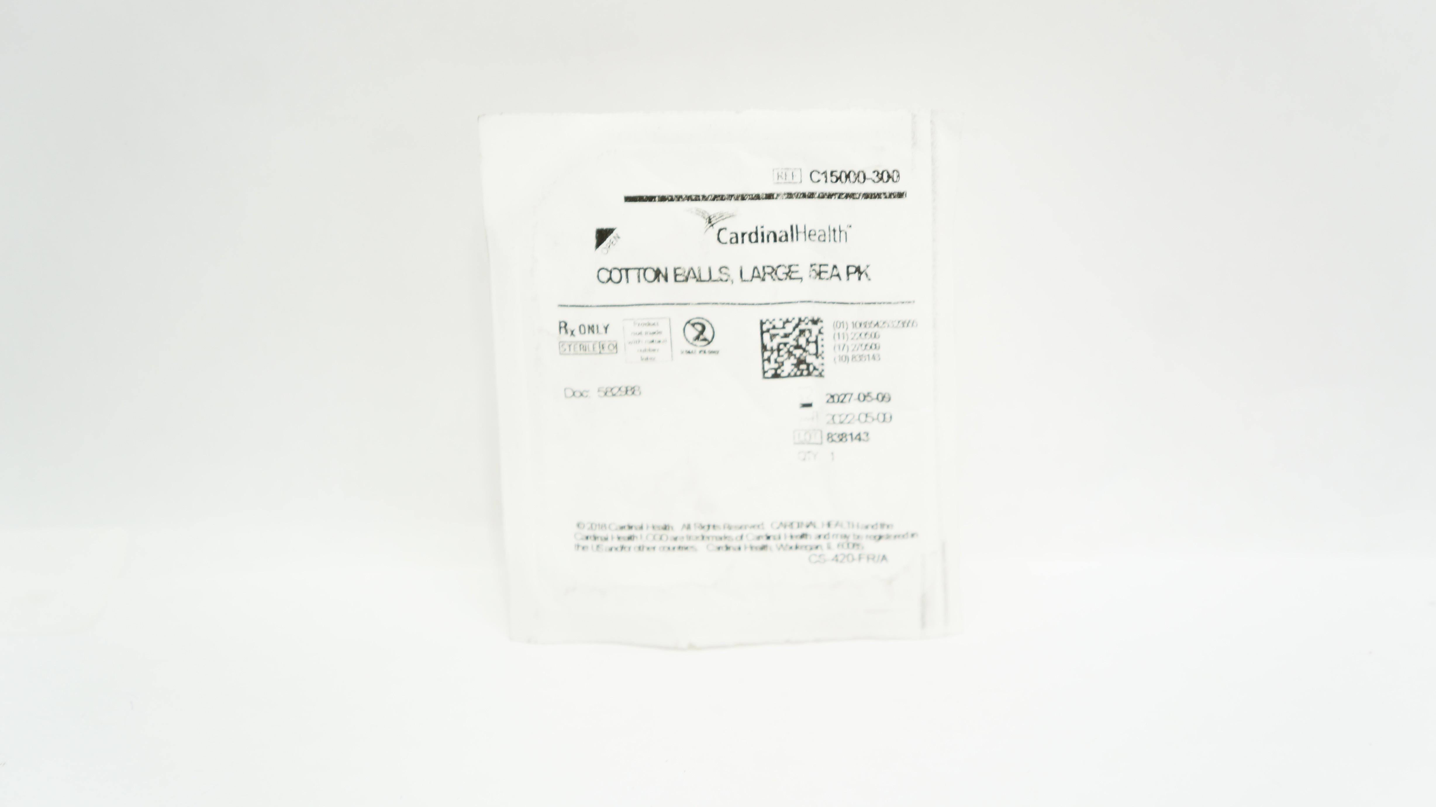 Cardinal Health C15000-300 Cotton Balls, Large - Pack of 5