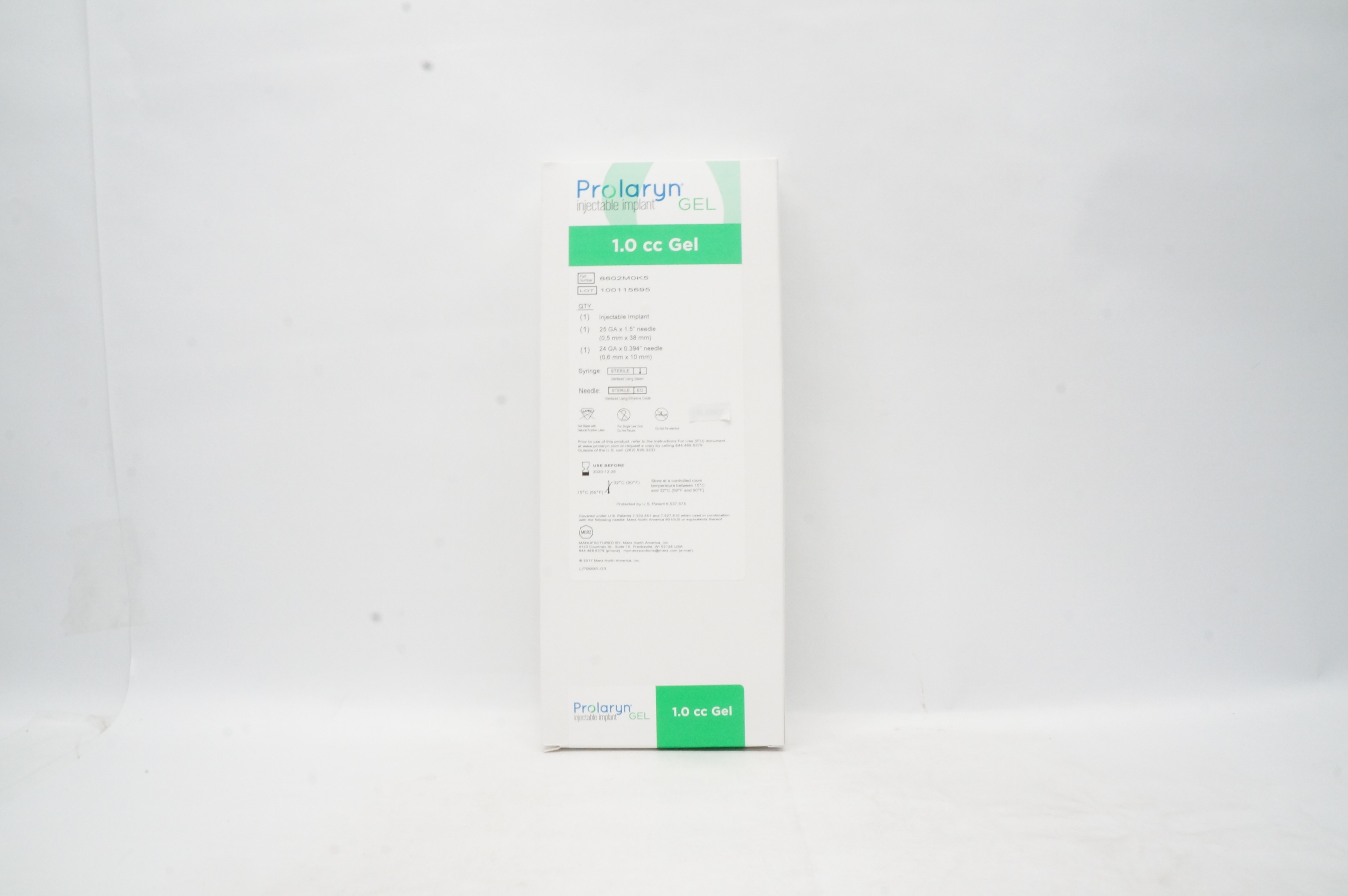 Merz 8602M0K5 Prolaryn Injectable Implant 1.0cc Gel 25 GA x 1.5inch Ndle (x)