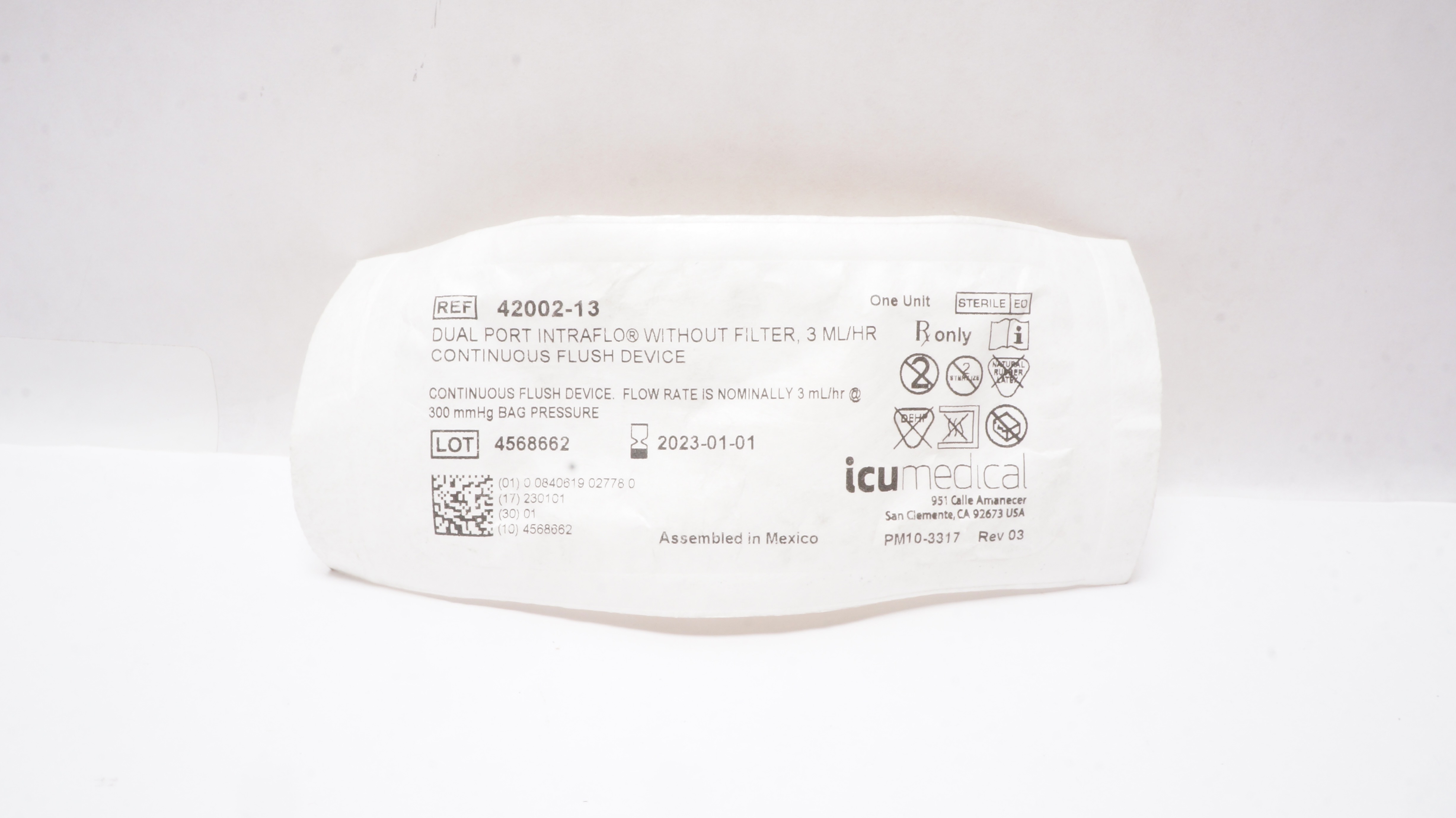 ICU Medical 42002-13 Dual Port Intraflo Without Filter 3 ML/HR (x)