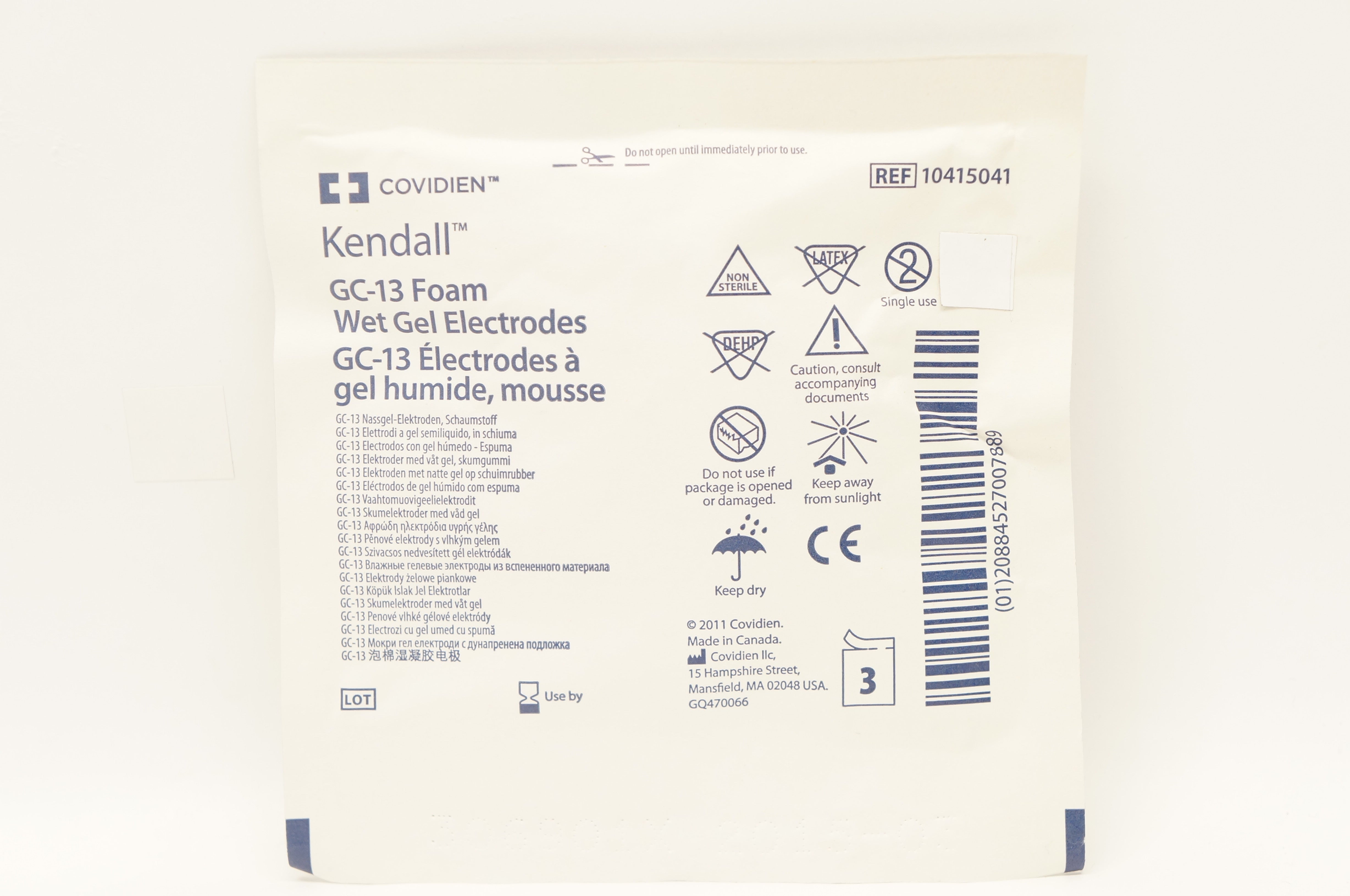 Covidien 10415041 Kendall GC-13 Foam Wet Gel Electrodes (x) - Pack of 3