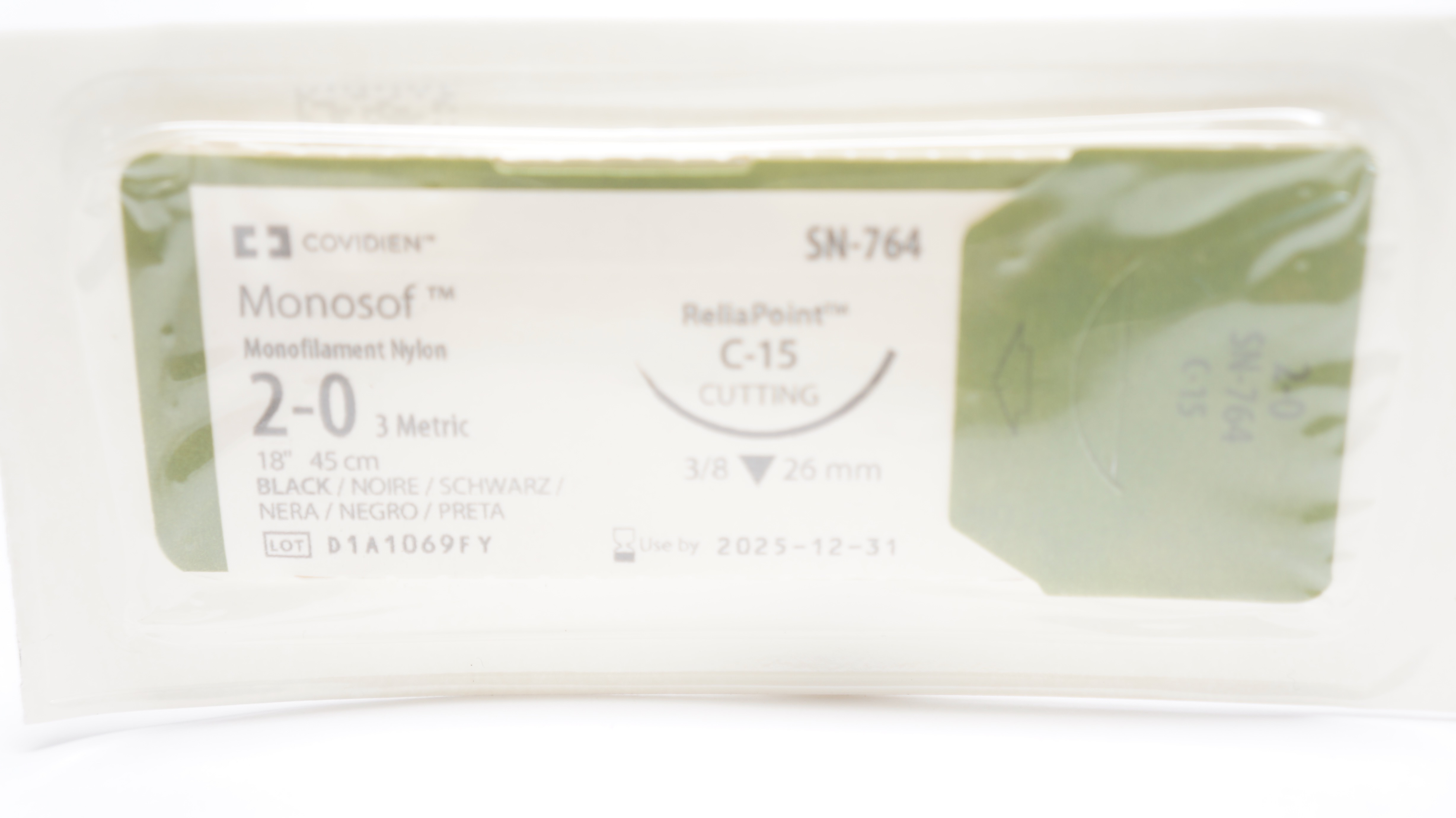 655 CORONA コロナ　CSH-282F CSH-222C Covidien SN-764 2-0 Monosof Nylon Stre C-15 Cutting 3/8c