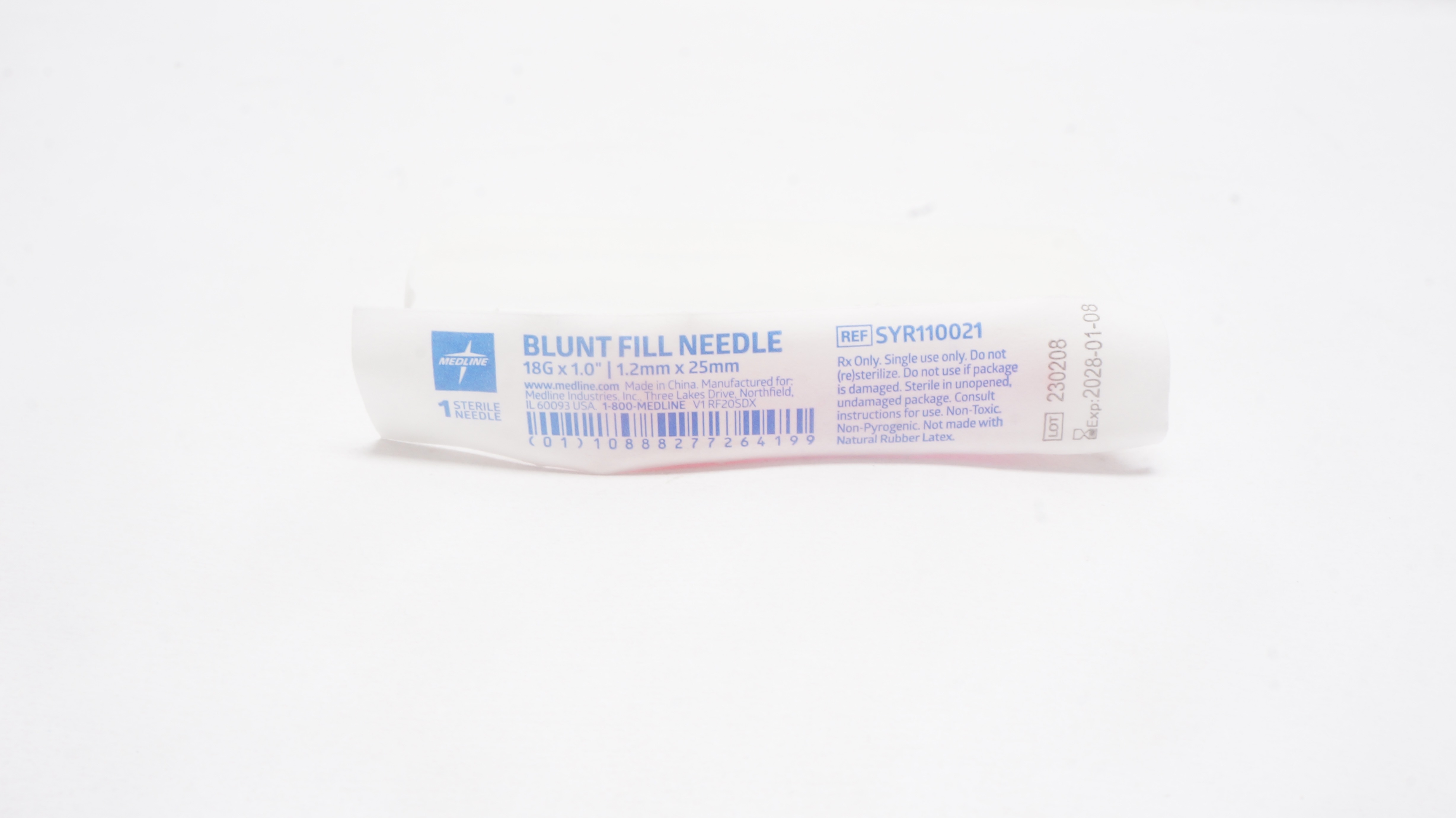Medline SYR110021 Blunt Fill Ndle 18G x 1.0inch