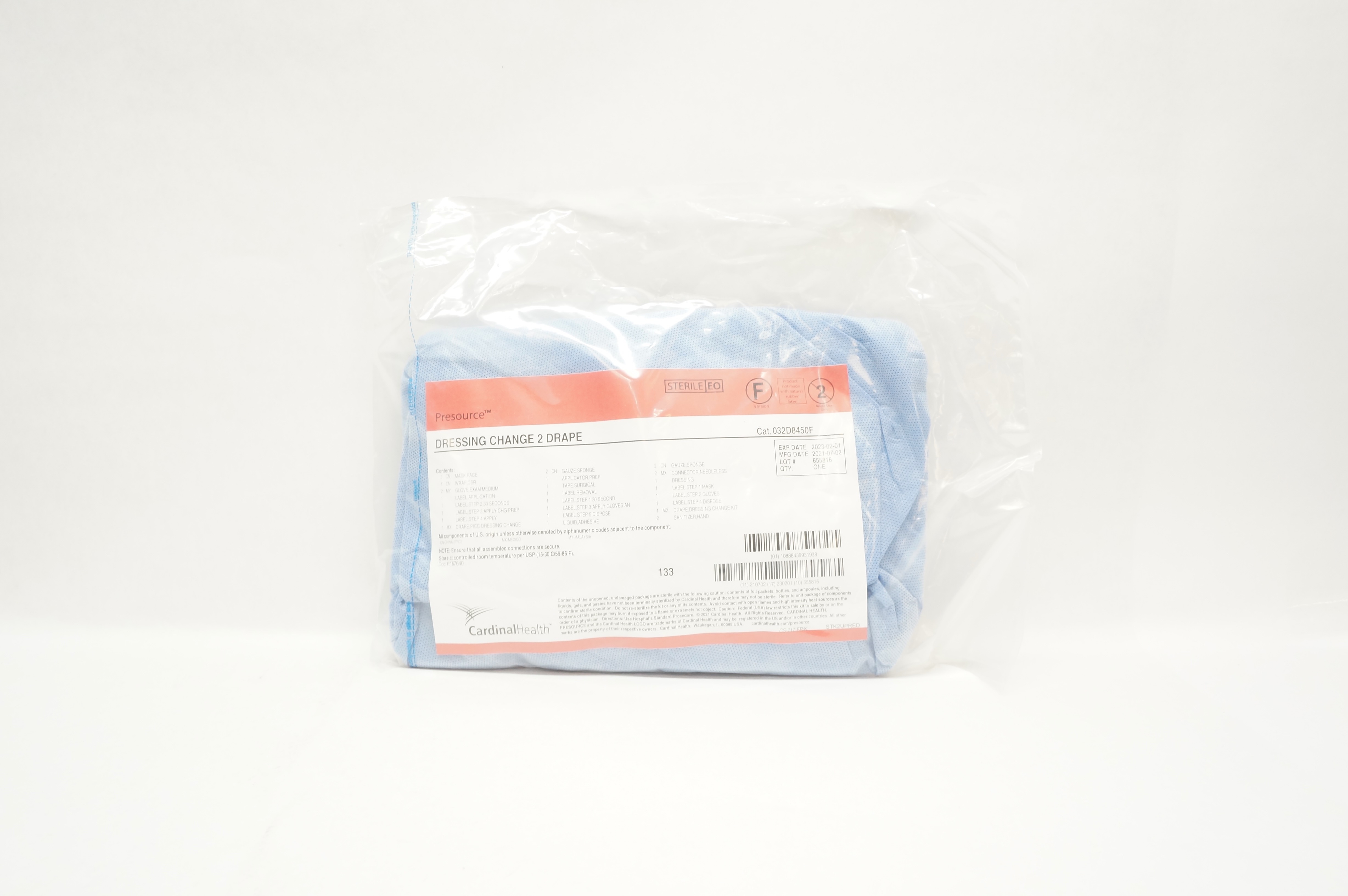 Cardinal Health 032D8450F Presourse Dressing Change 2 Drape