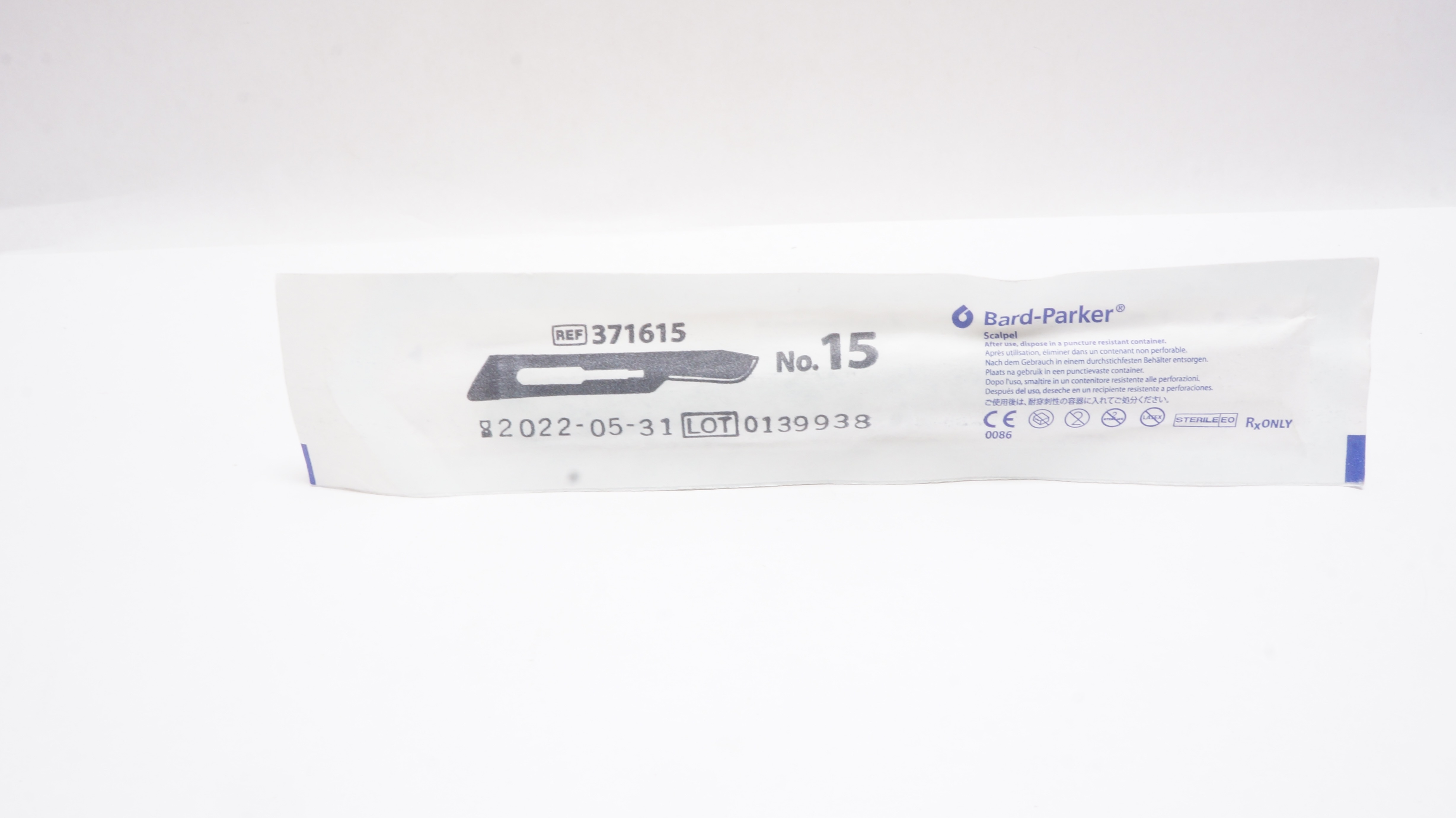 Aspen 371615 Bard-Parker Scalpel Stainless Steel Surgical Blade N15 (x)