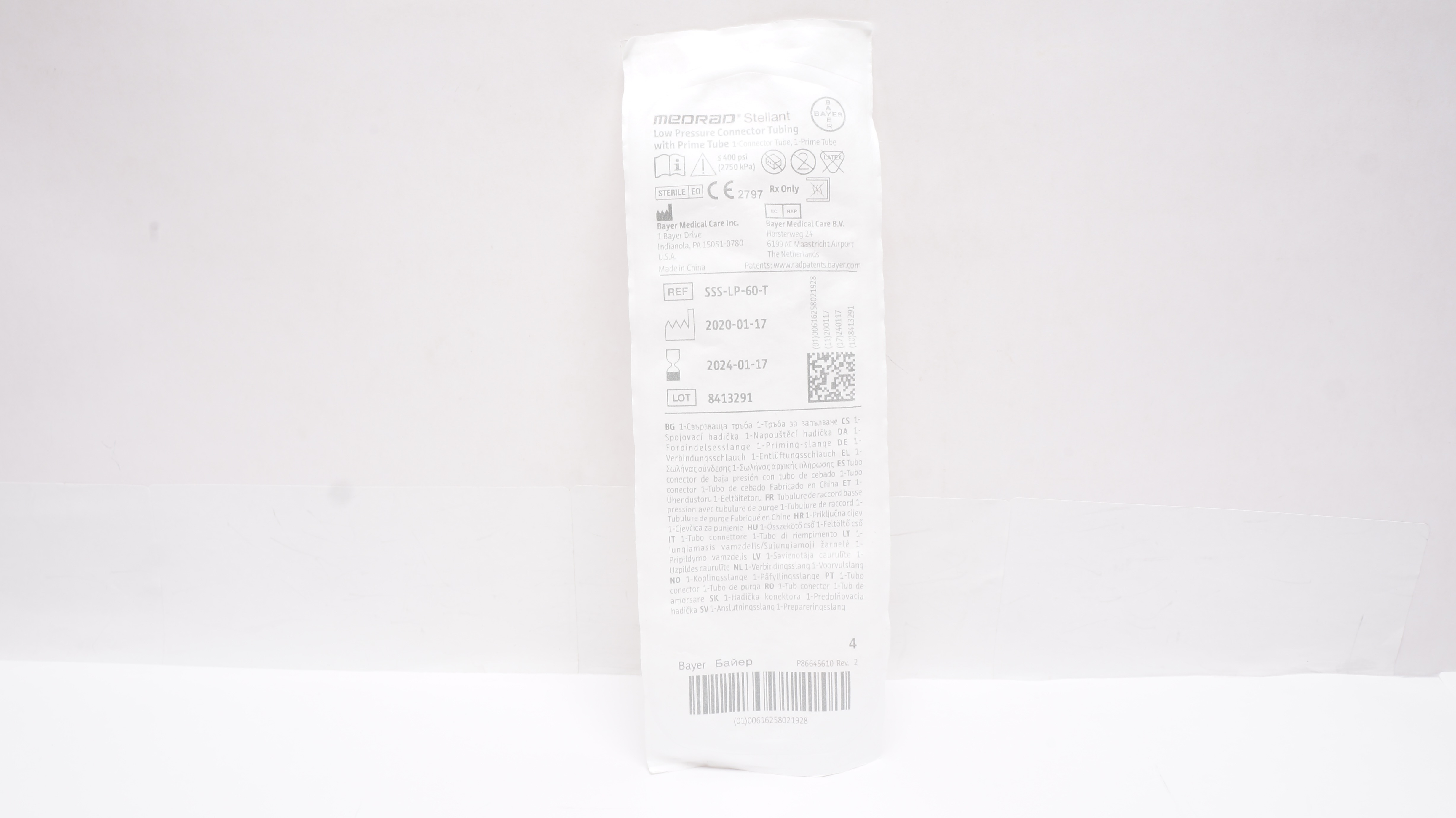 Bayer SSS-LP-60-T Medrad Stellant Low Pressure Connector Tubing