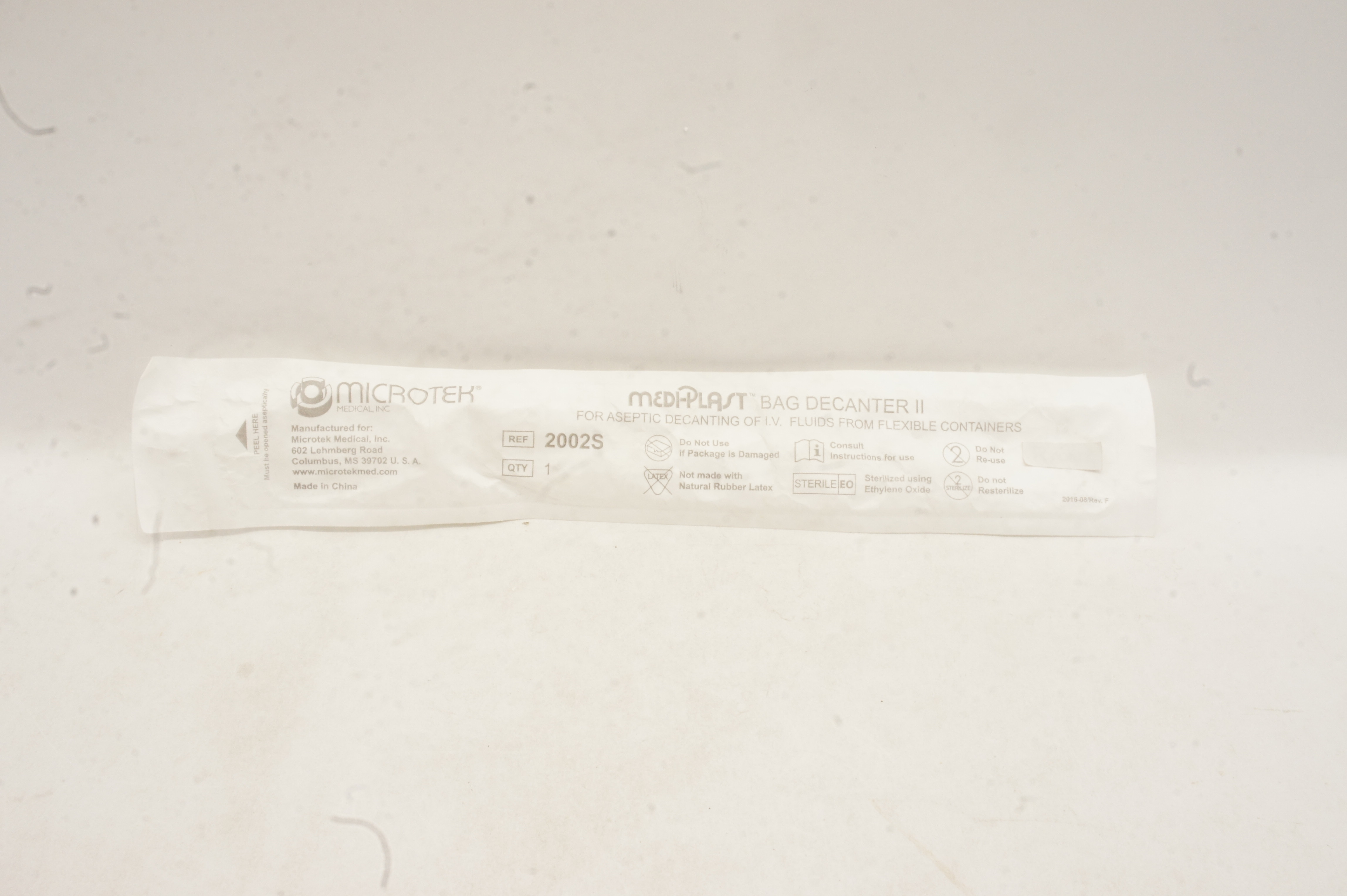 Microtek Medical 2002S MediPlast Bag Decanter II