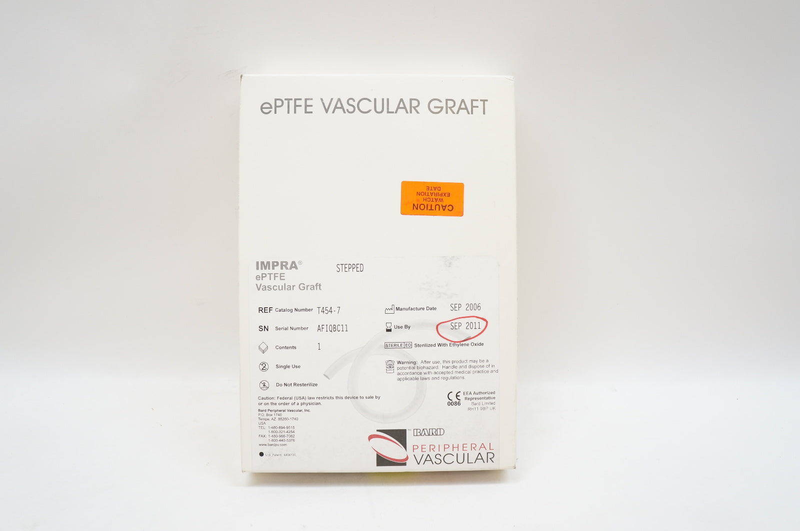 Bard T454-7 IMPRA ePTFE Vascular Graft, Stepped 4-7mm x 45cm (x)