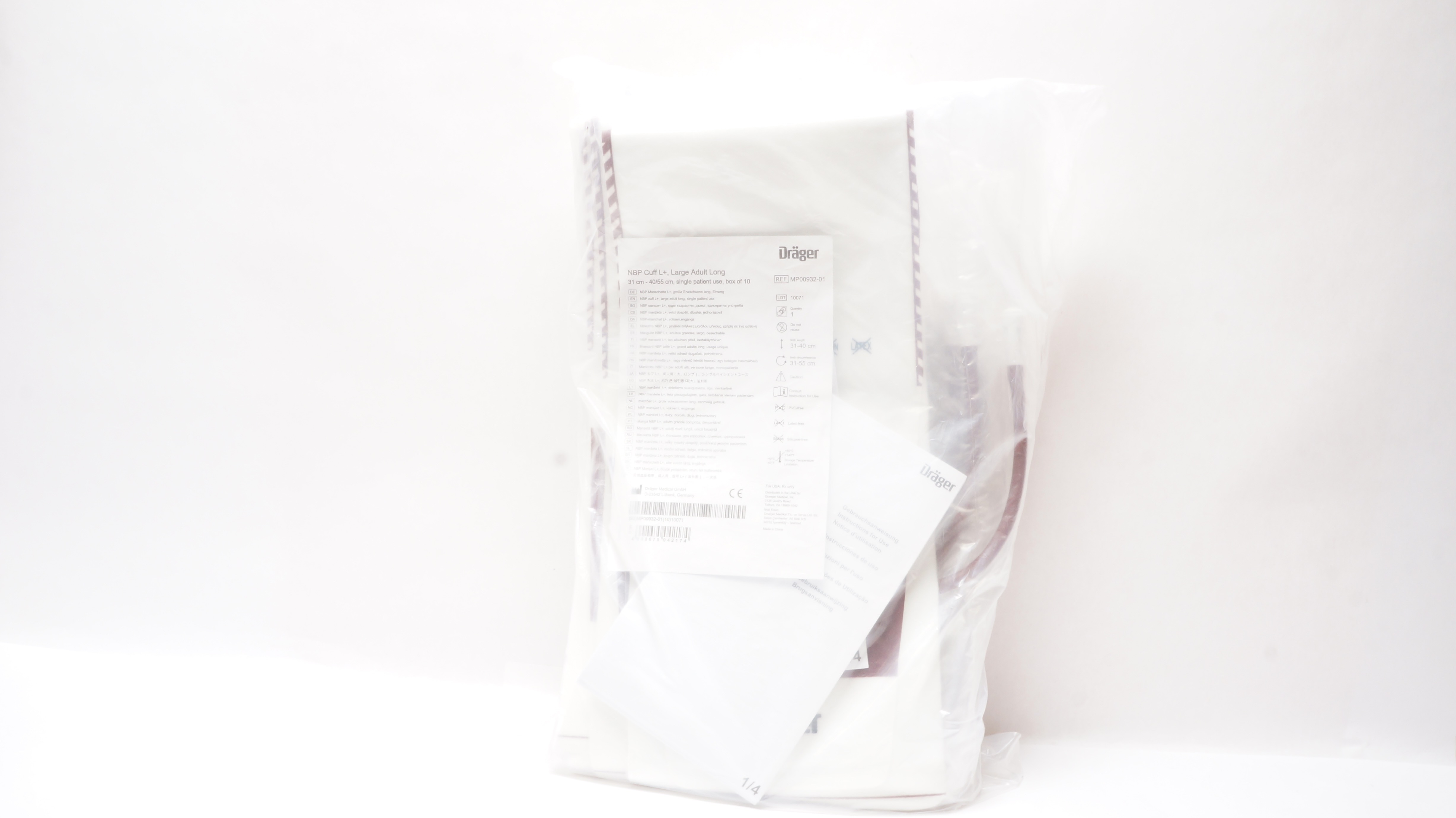 Drager Medical MP00932-01 NBP Cuff L+ Large Adult Long 31cm-40/55cm - Box of 9
