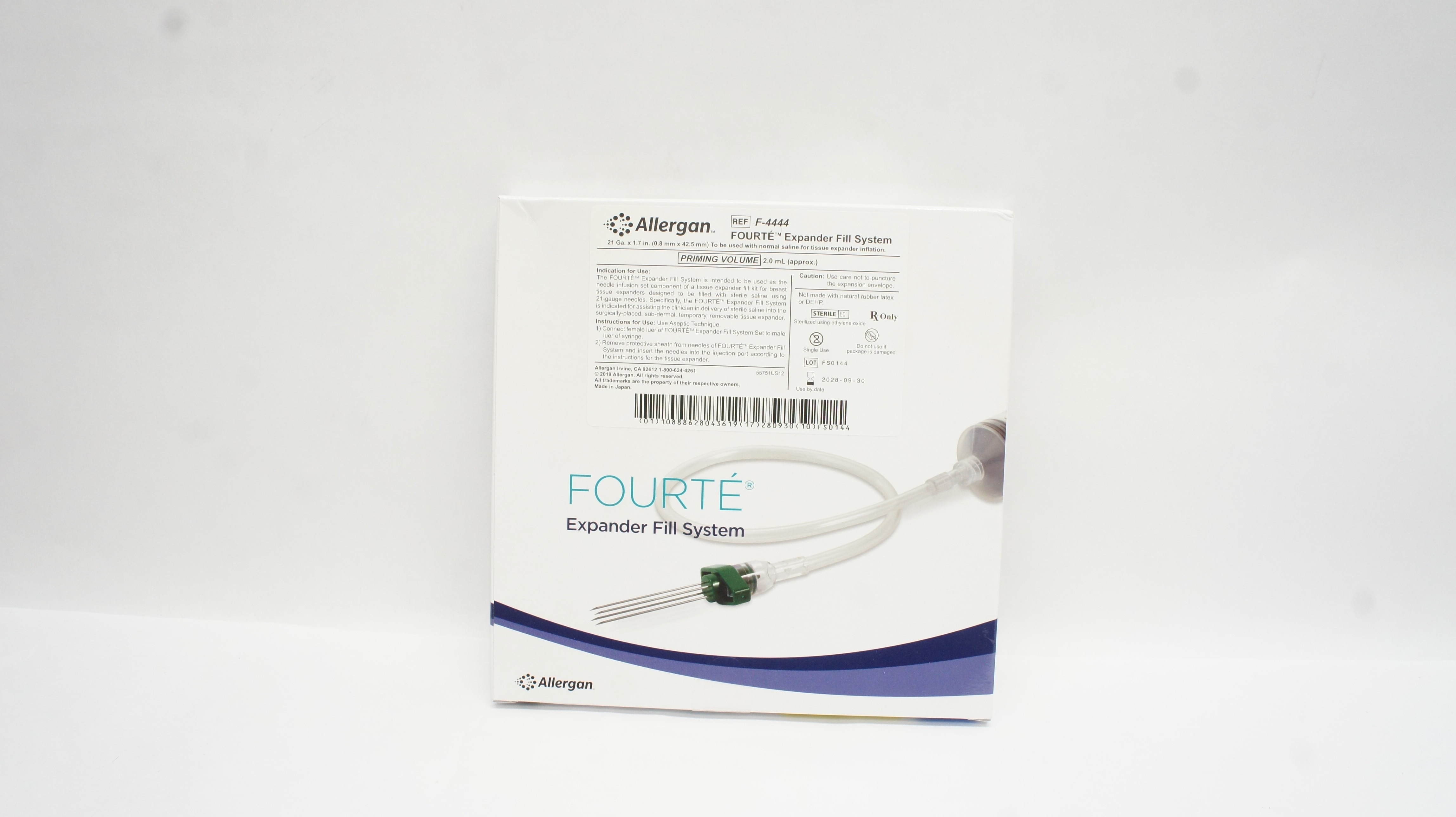 Allergan F4444 Fourte Expander Fill System 21 Ga x 1.7inch Priming Vol