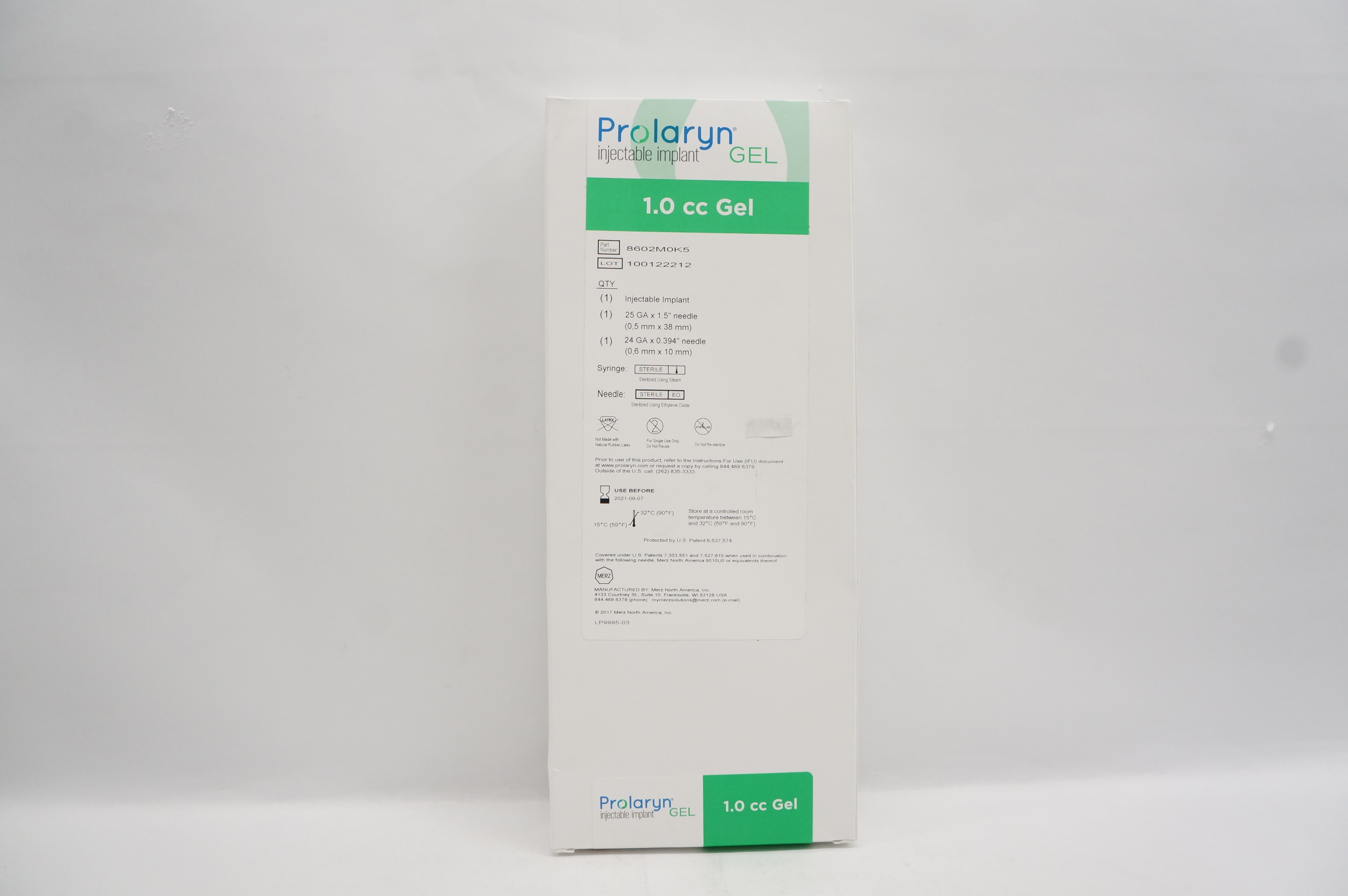 Merz 8602M0K5 Prolaryn Injectable Implant 1.0cc Gel 25 GA x 1.5inch ...