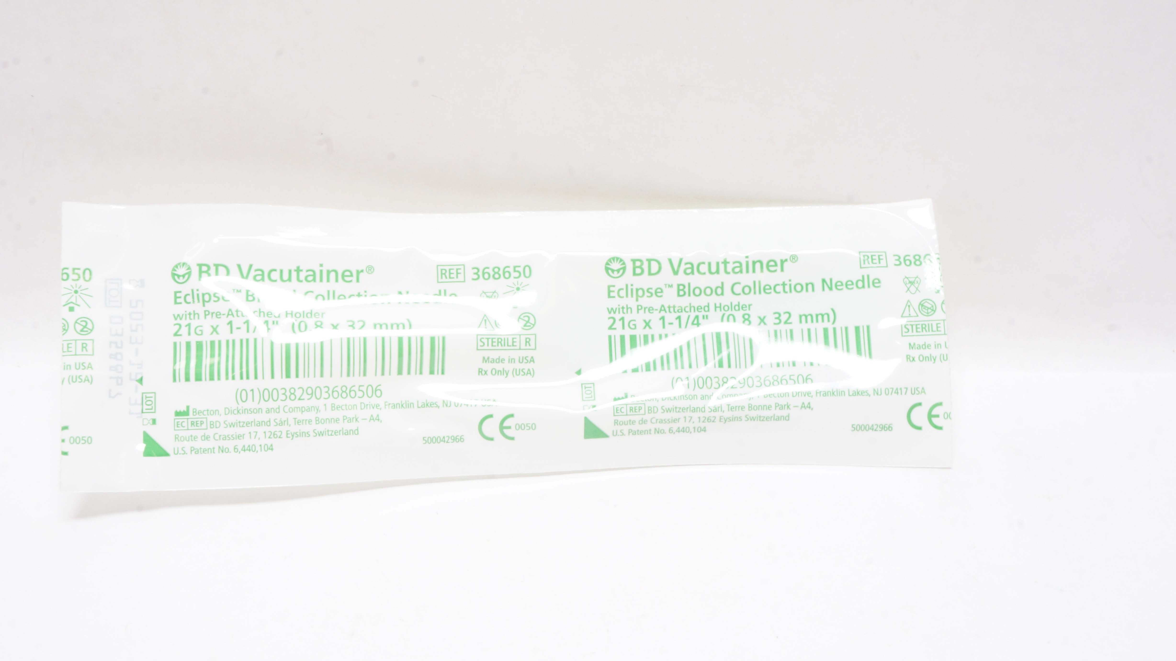 BD 368650 Vacutainer Eclipse Blood Collection Ndle. 21G x 1-1/4inch