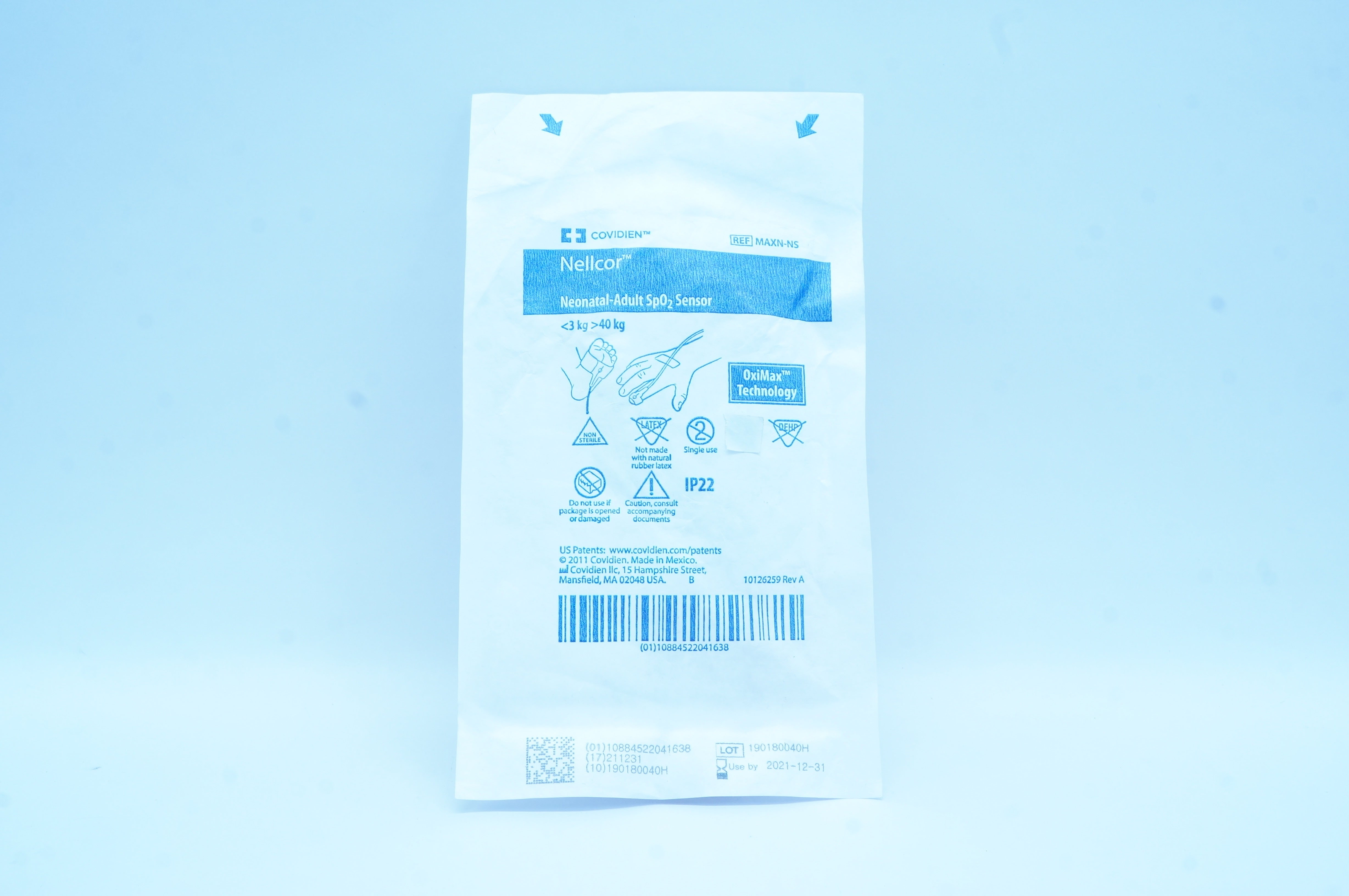 Covidien MAXN-NS Nellcor Neonatal-Adult SpO2 Sensor < 3 kg >40 kg (x)